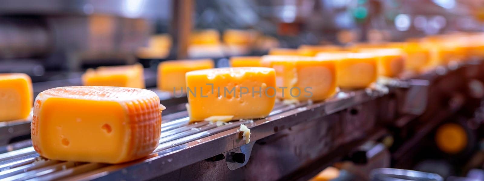 cheese in the factory industry. Selective focus. by yanadjana