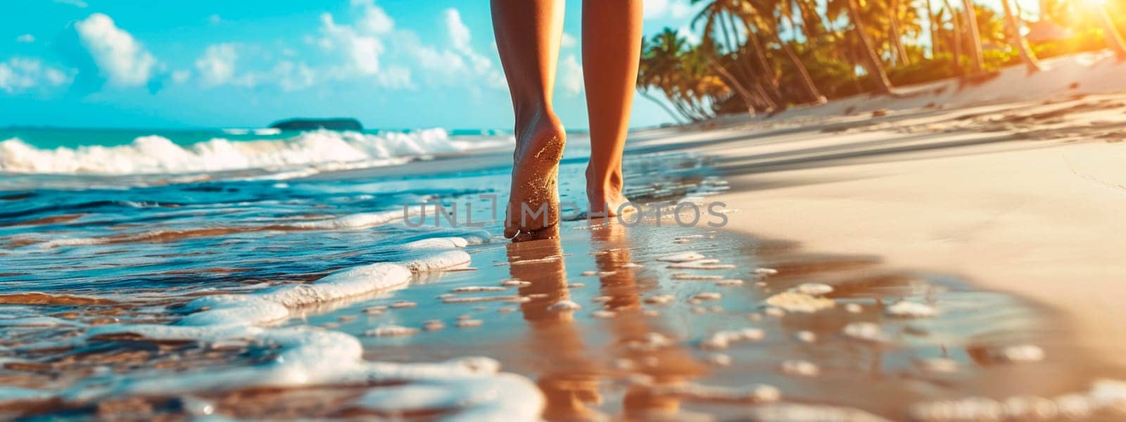 legs of a girl on the beach. Selective focus. people.