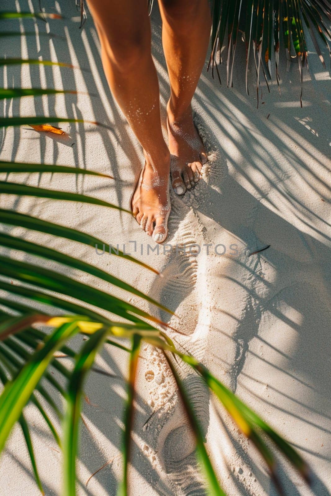 legs of a girl on the beach. Selective focus. by yanadjana
