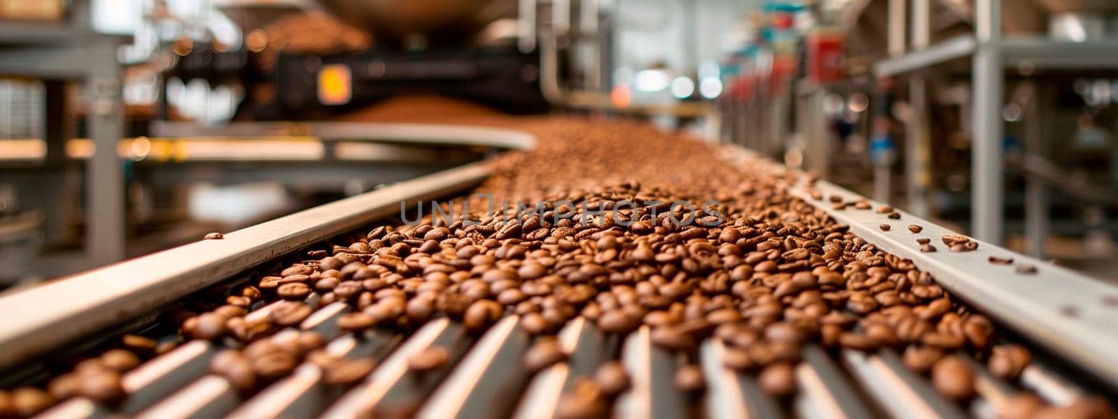 coffee beans in the factory industry. Selective focus. food.