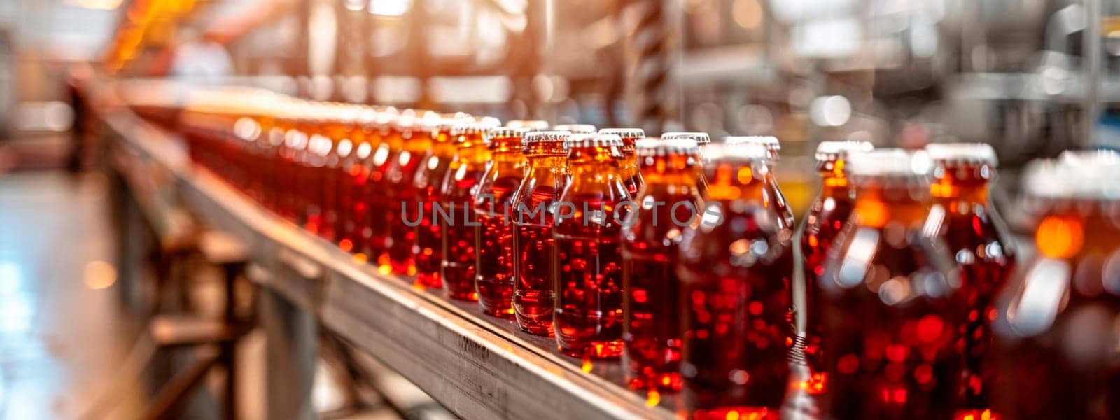 cola in the factory industry. Selective focus. drink.