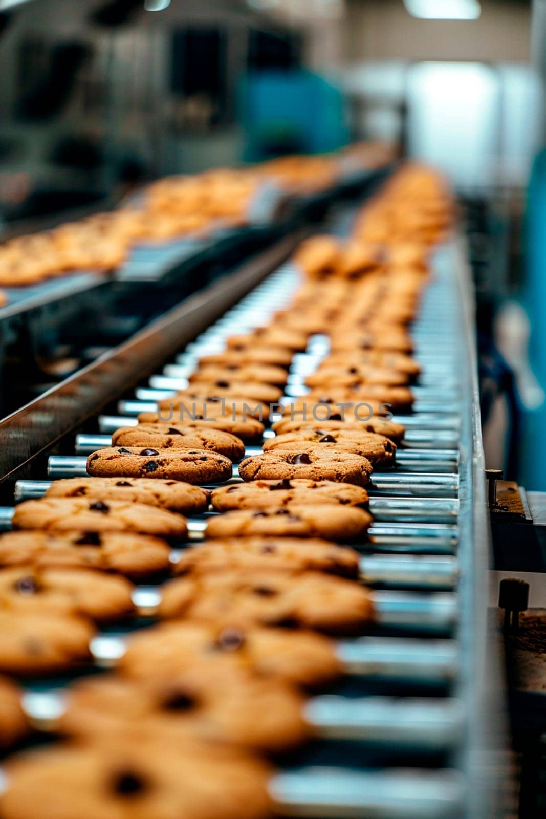 cookies in the factory industry. Selective focus. food.