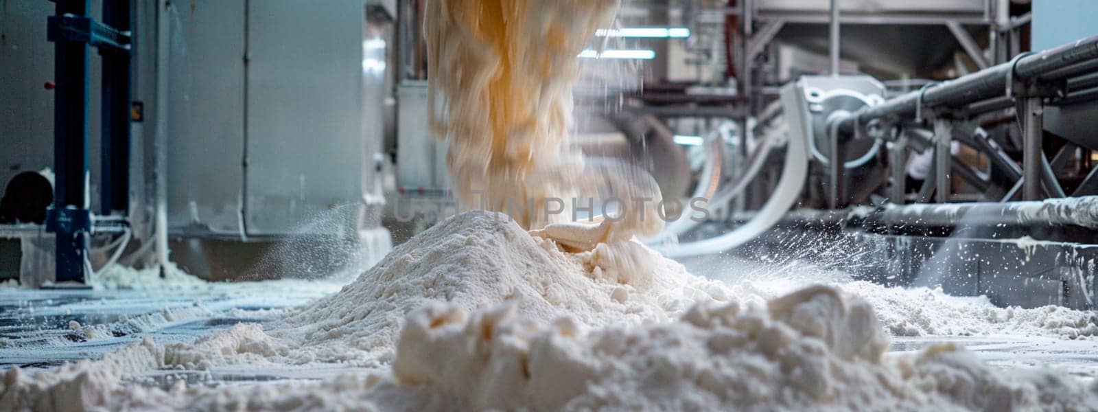flour in the factory industry. selective focus. by yanadjana