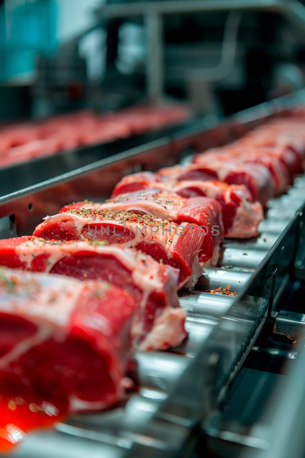 meat in the factory industry. selective focus. by yanadjana