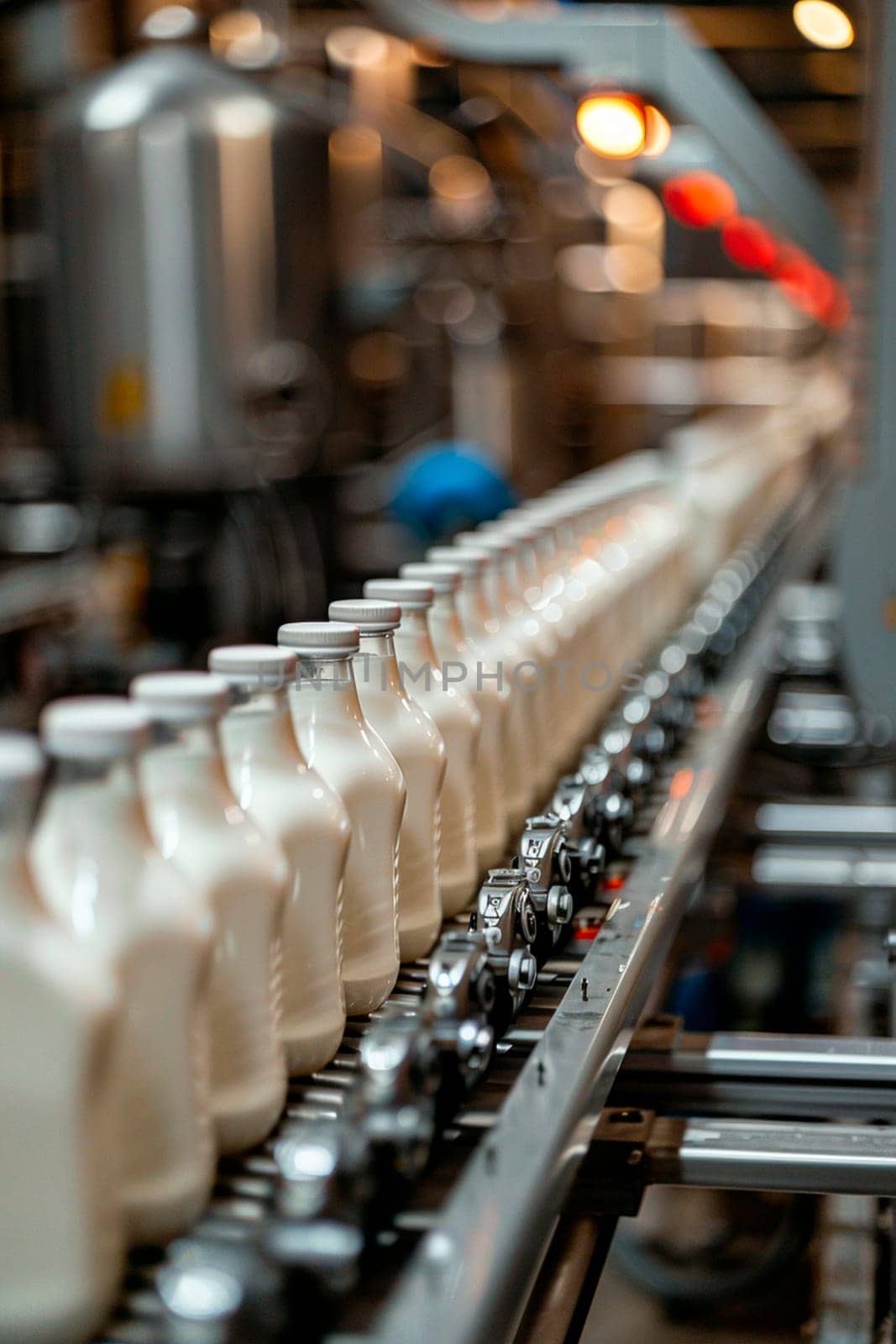 milk in the factory industry. selective focus. by yanadjana