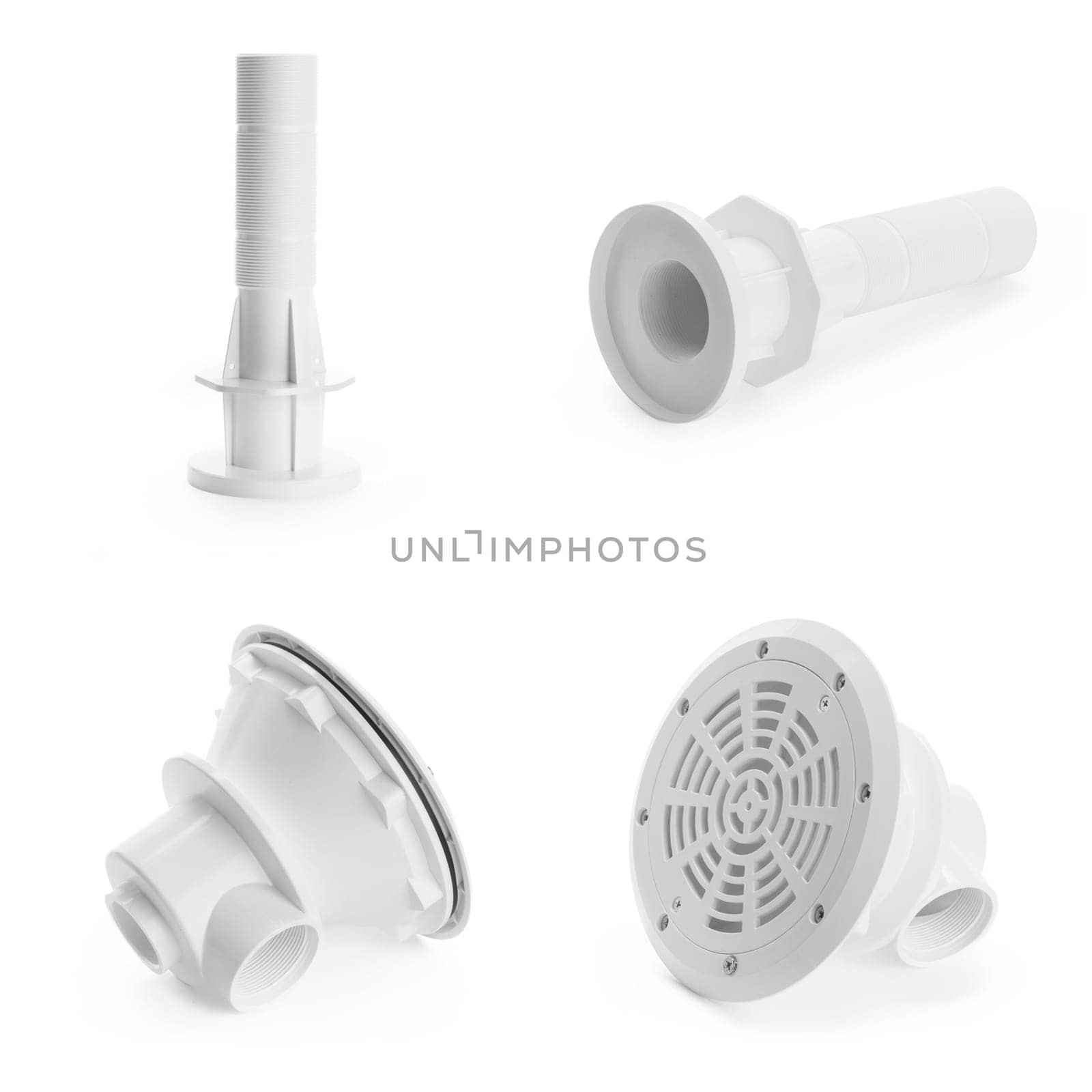 Plumber tubes for water isolated on a white background