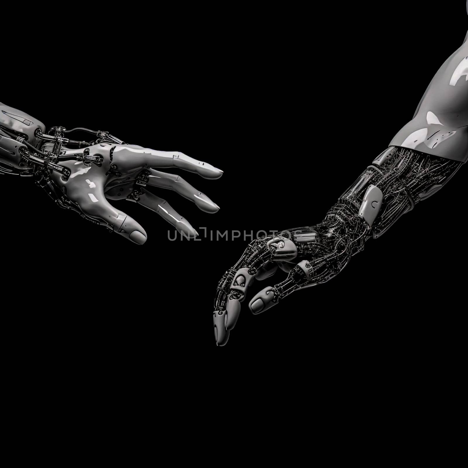 Two robotic hands are touching each other by Alla_Morozova93