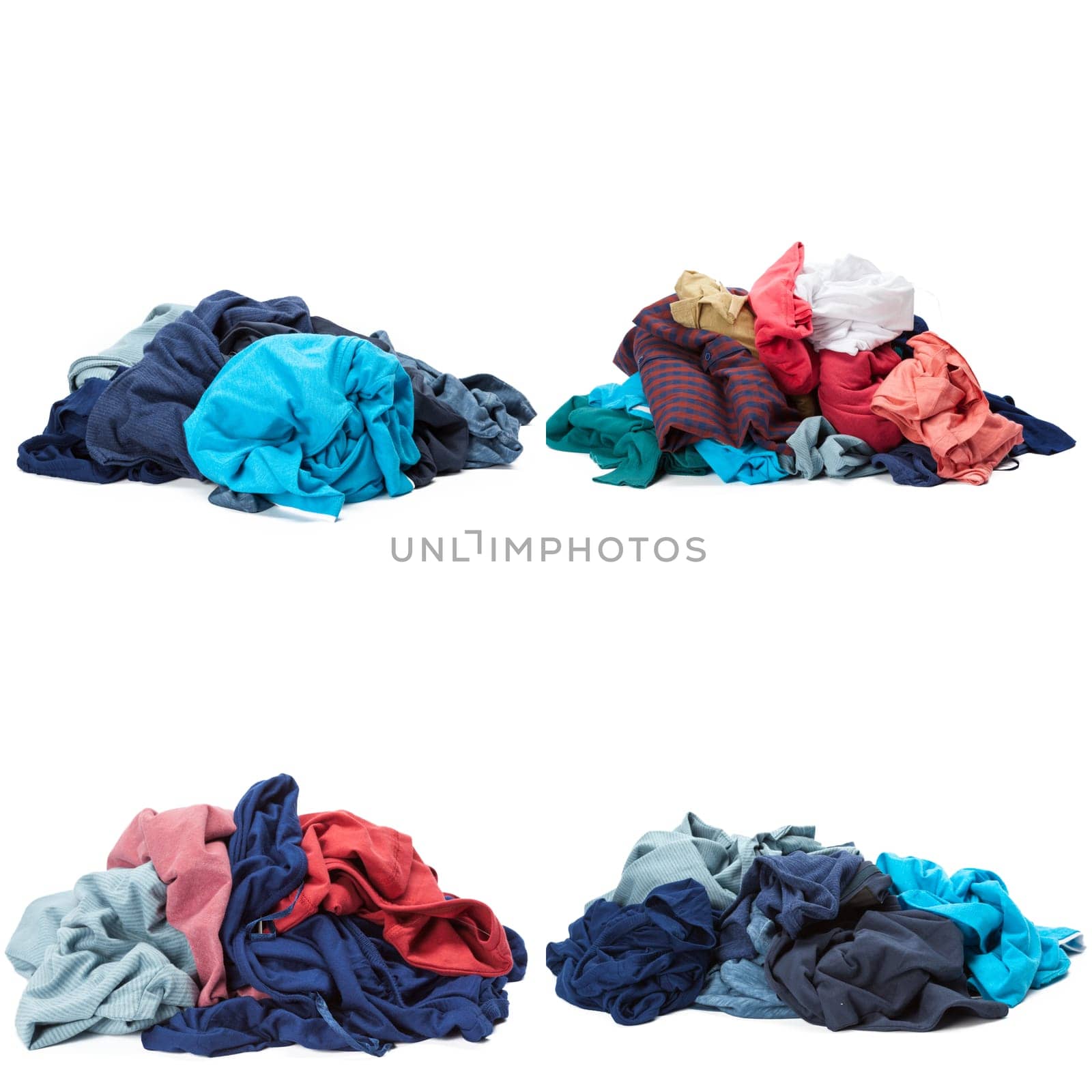 Stack of clothes isolated on white background by Fabrikasimf