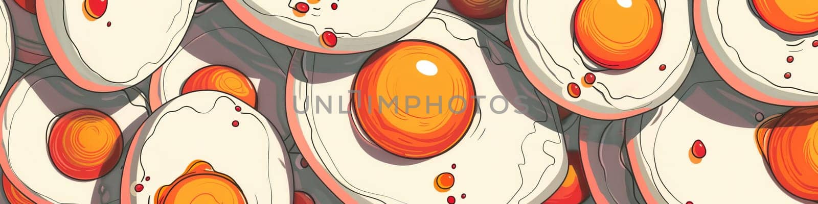 Cartoon bulls eye egg as a background or texture