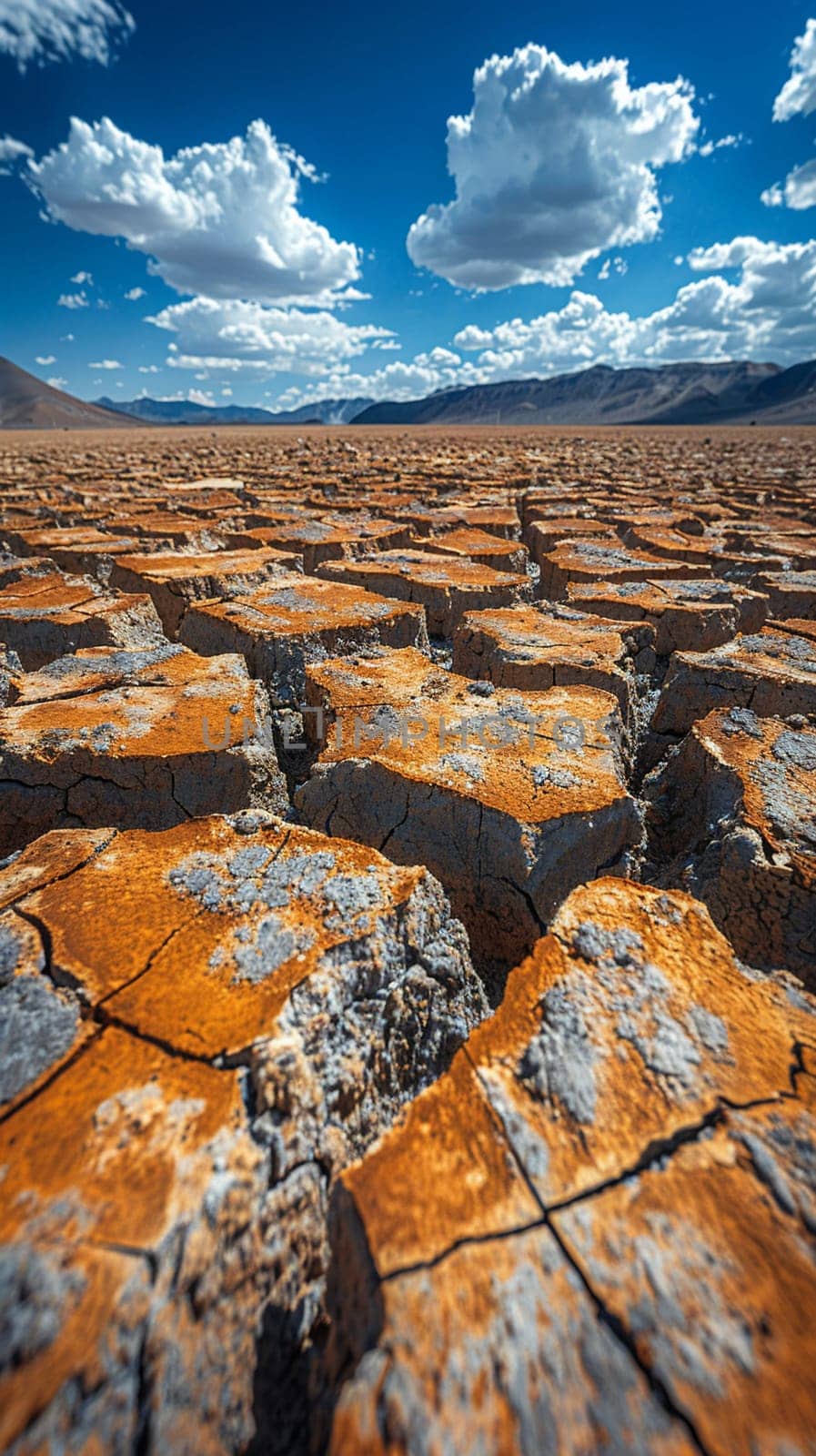 Cracked dry earth texture in desert by Benzoix