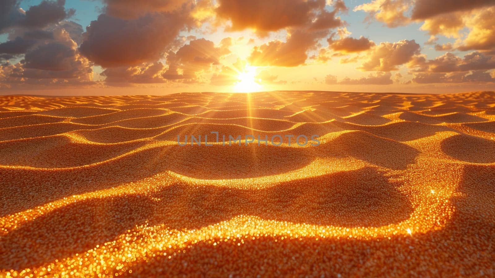 Warm desert sand patterns at sunset by Benzoix