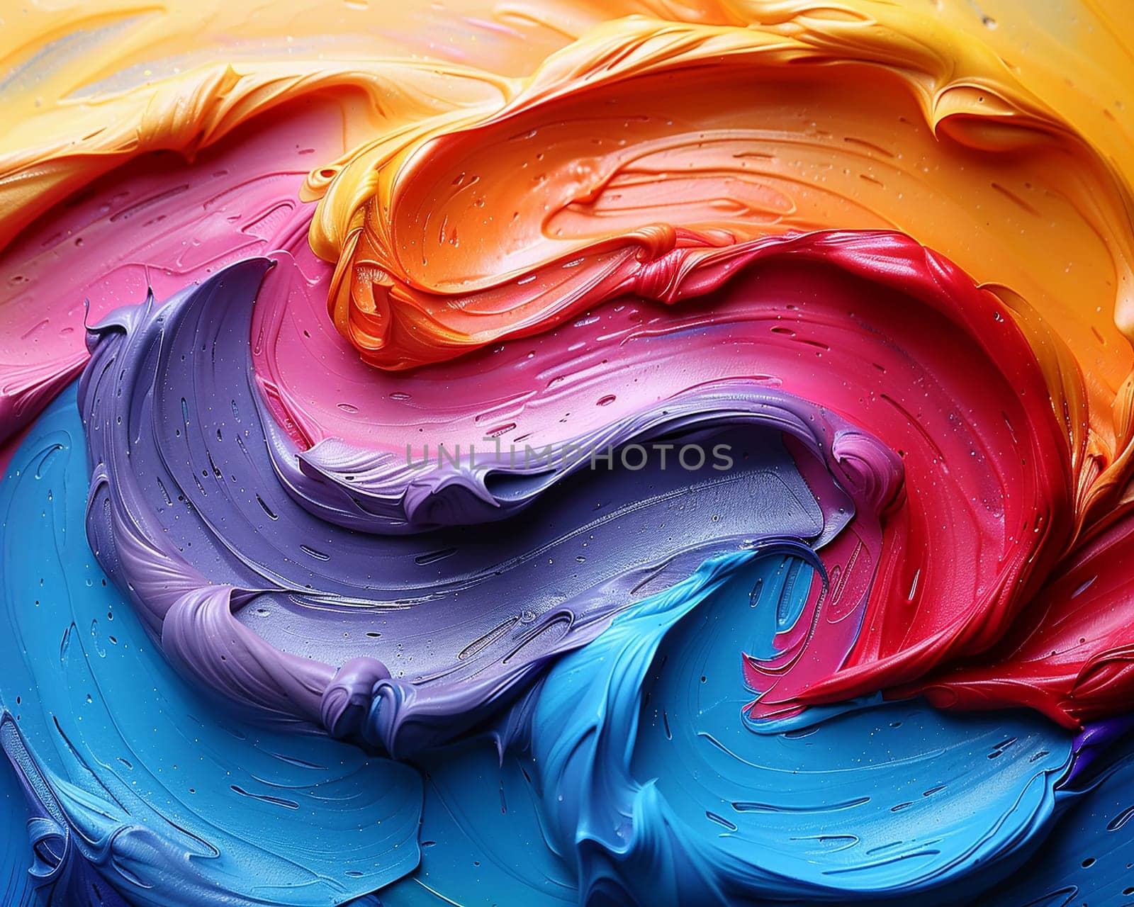 Abstract acrylic paint swirls in vivid colors by Benzoix