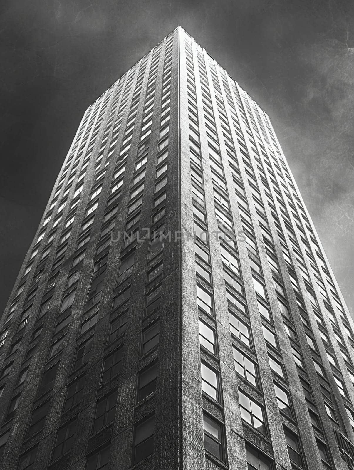 The geometric patterns of a modern skyscraper's facade, symbolizing urban progress and design.