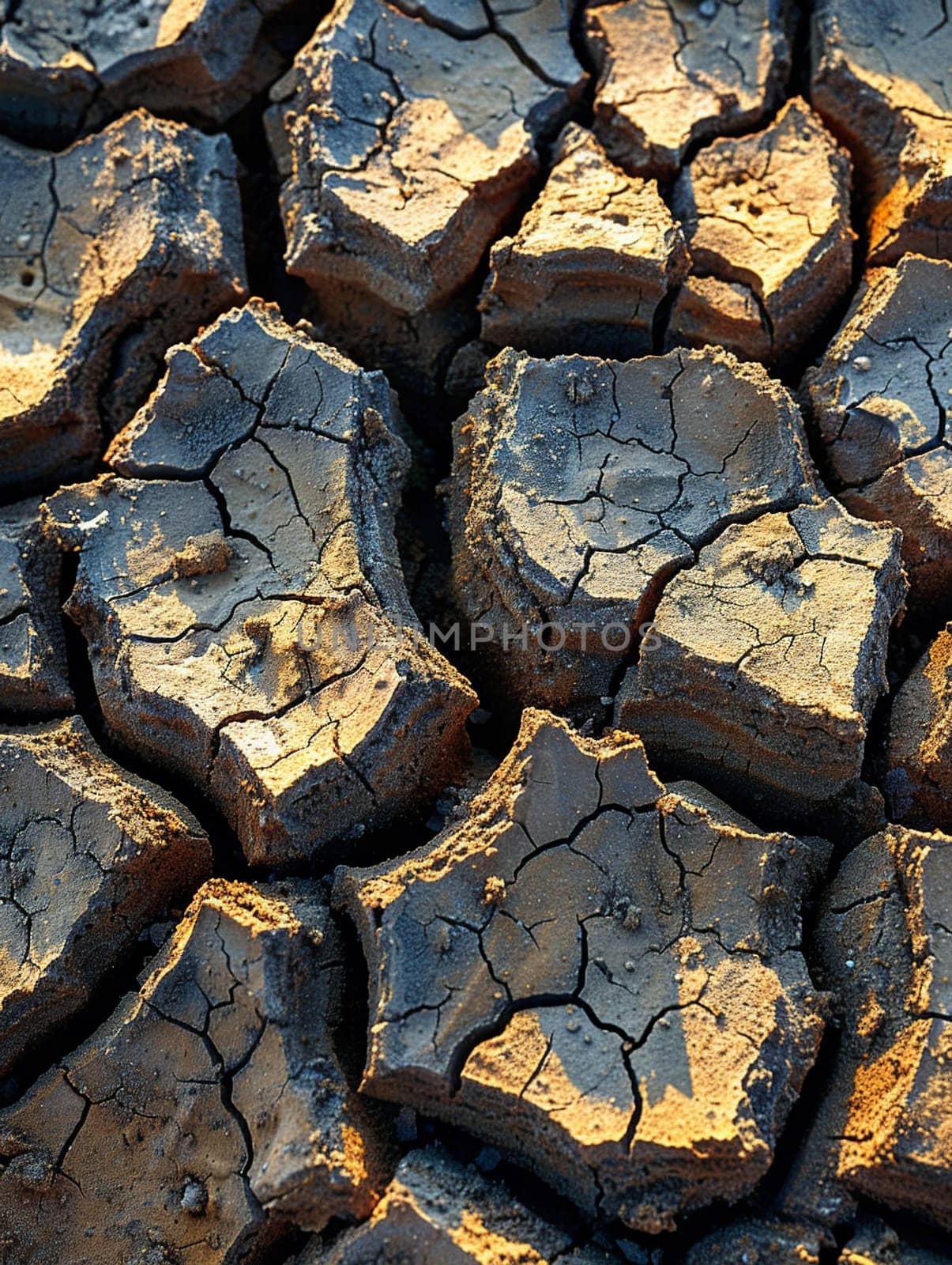 Cracked dry earth texture in desert by Benzoix