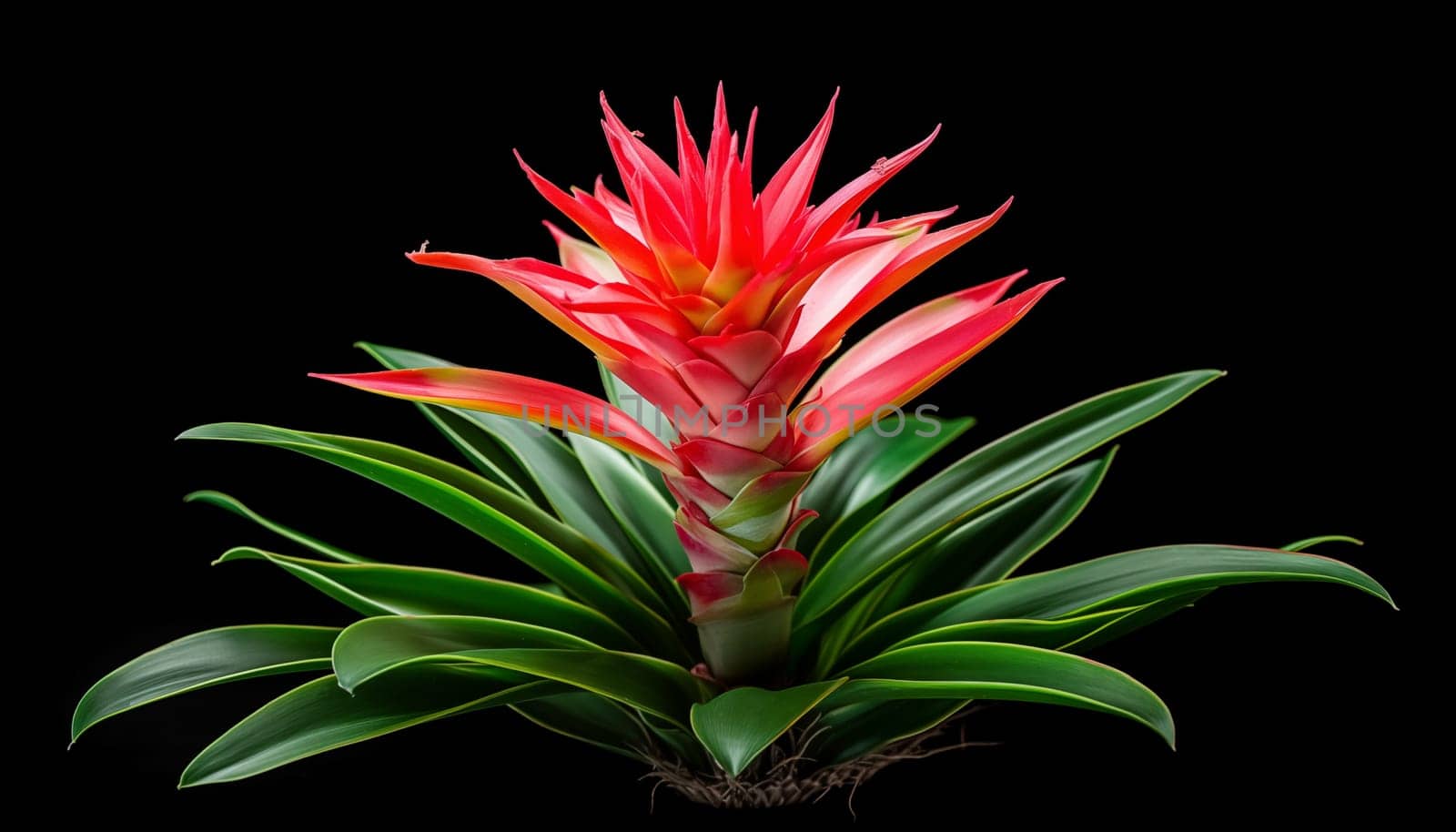 close-up of a Bromeliad plant showcasing by Nadtochiy