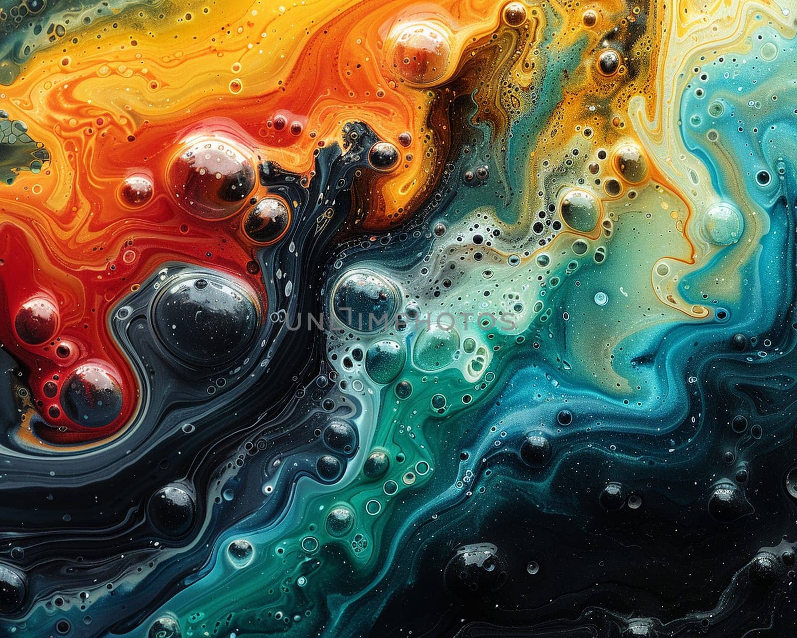 Abstract patterns of oil on water by Benzoix