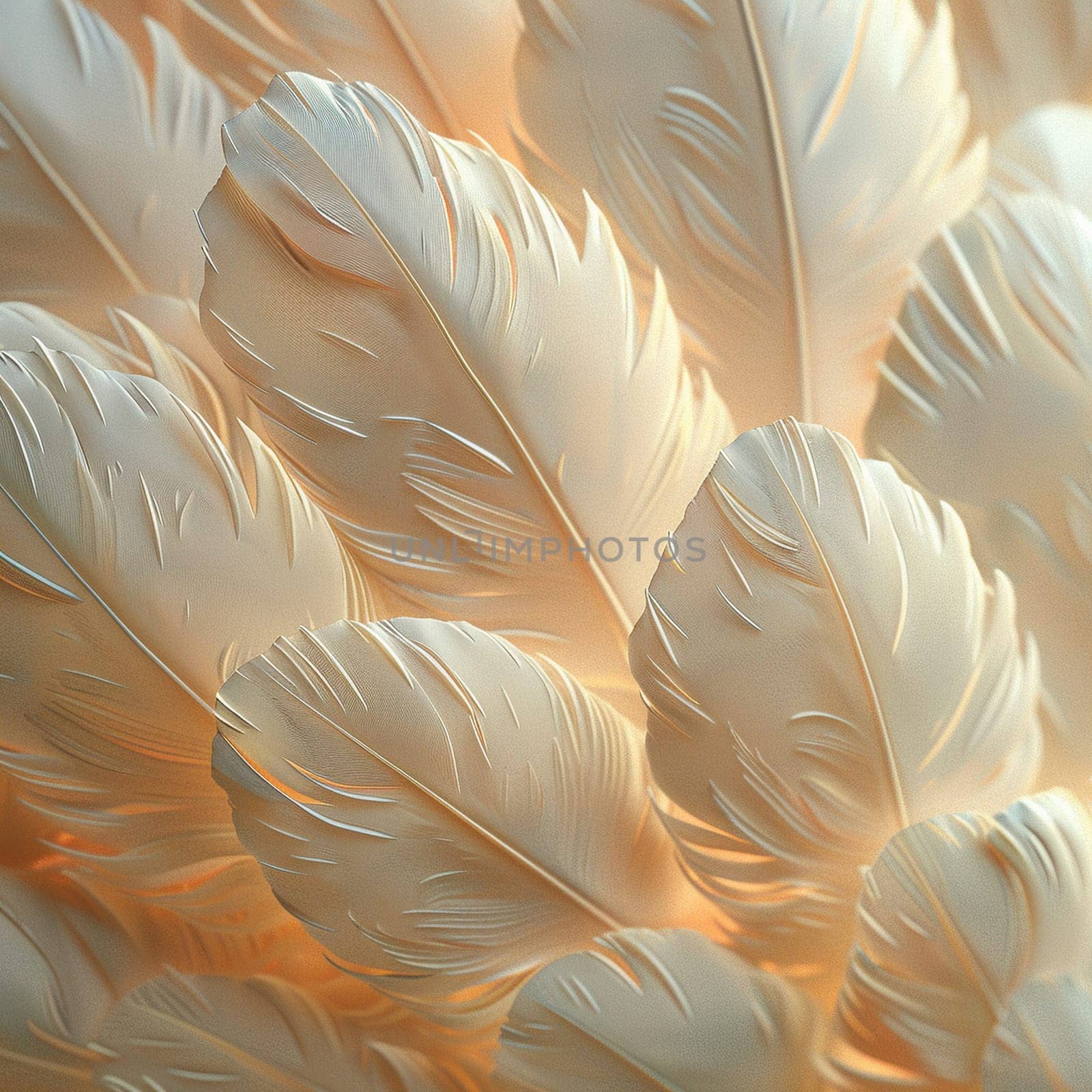 Close-up of feathers in soft light, great for texture and delicate design projects.