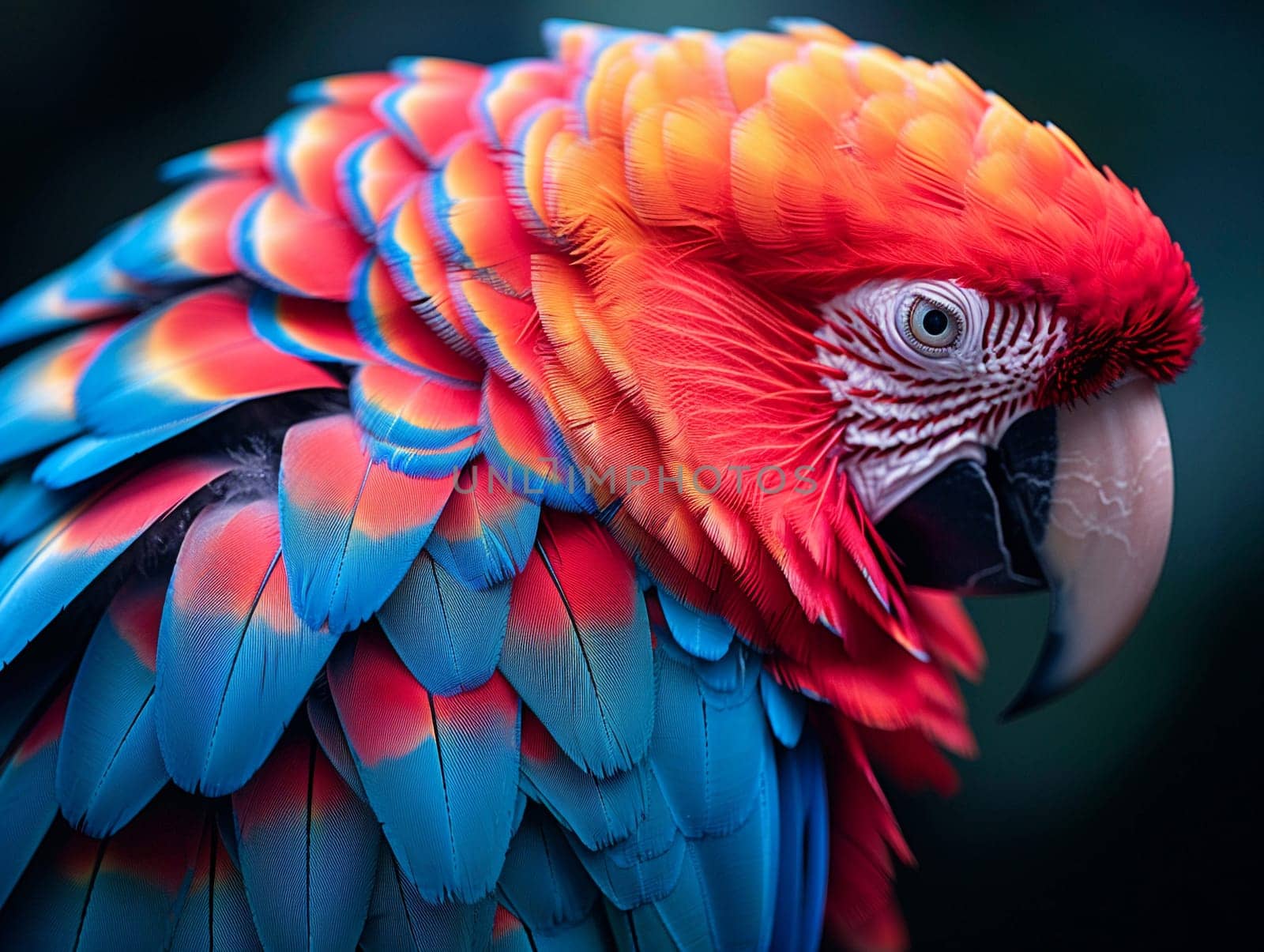 Close-up of a colorful parrots feathers by Benzoix