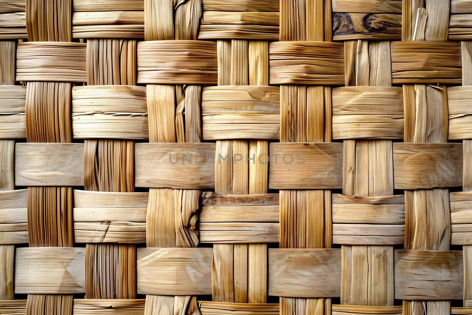 flat full-frame seamless texture of wicker bamboo wall by z1b