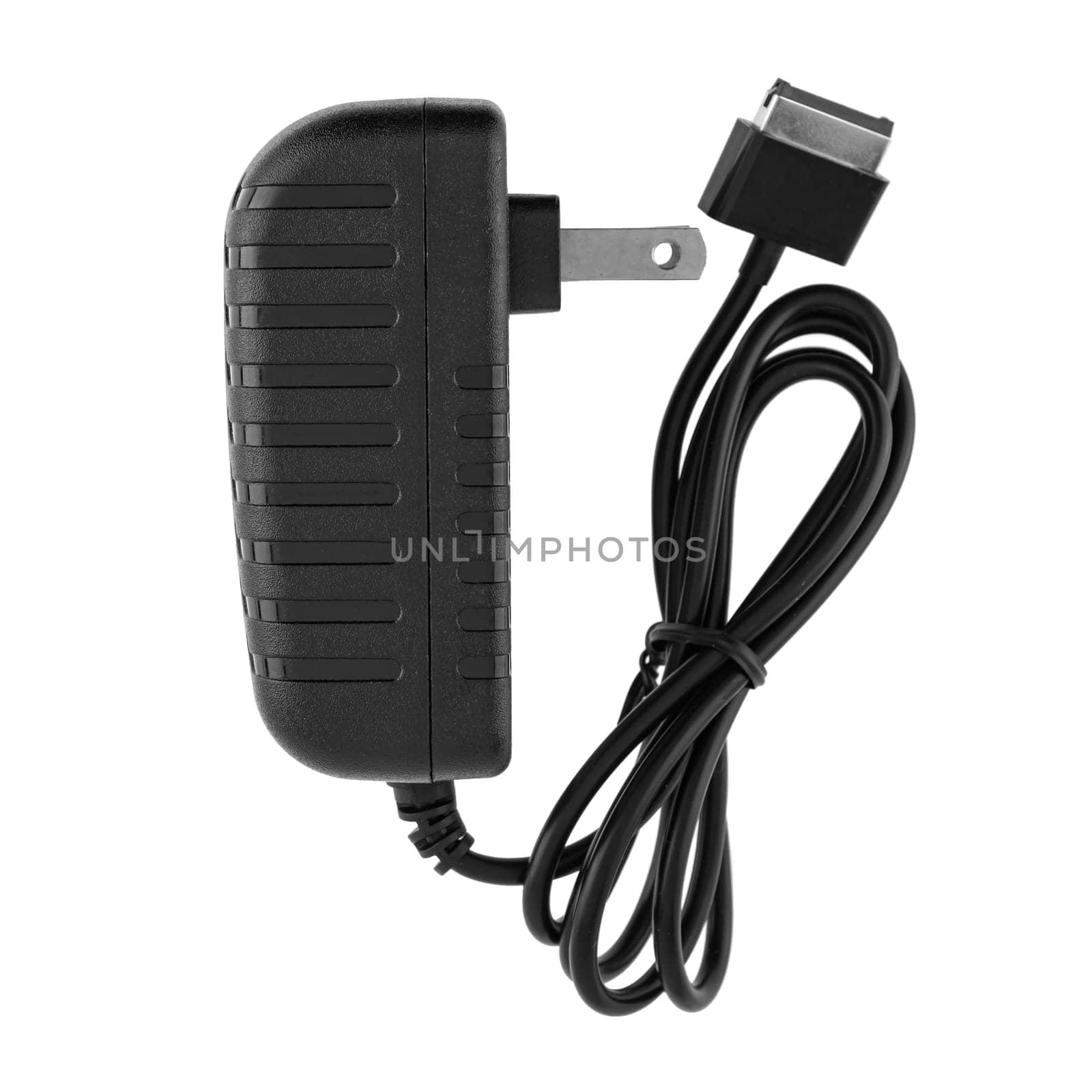 Power adapter, insulated, white background