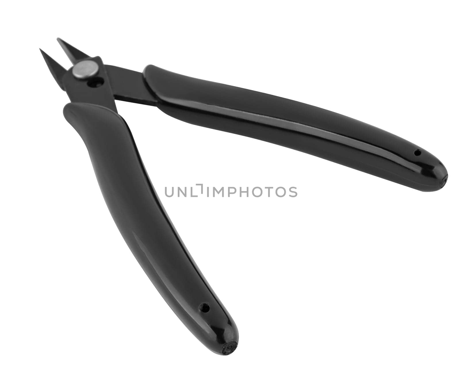 Wire cutting wire cutters on white background
