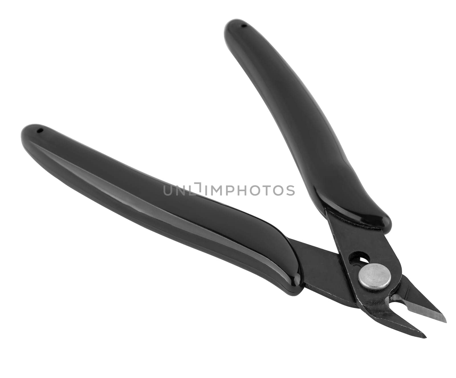 Wire cutting wire cutters on white background