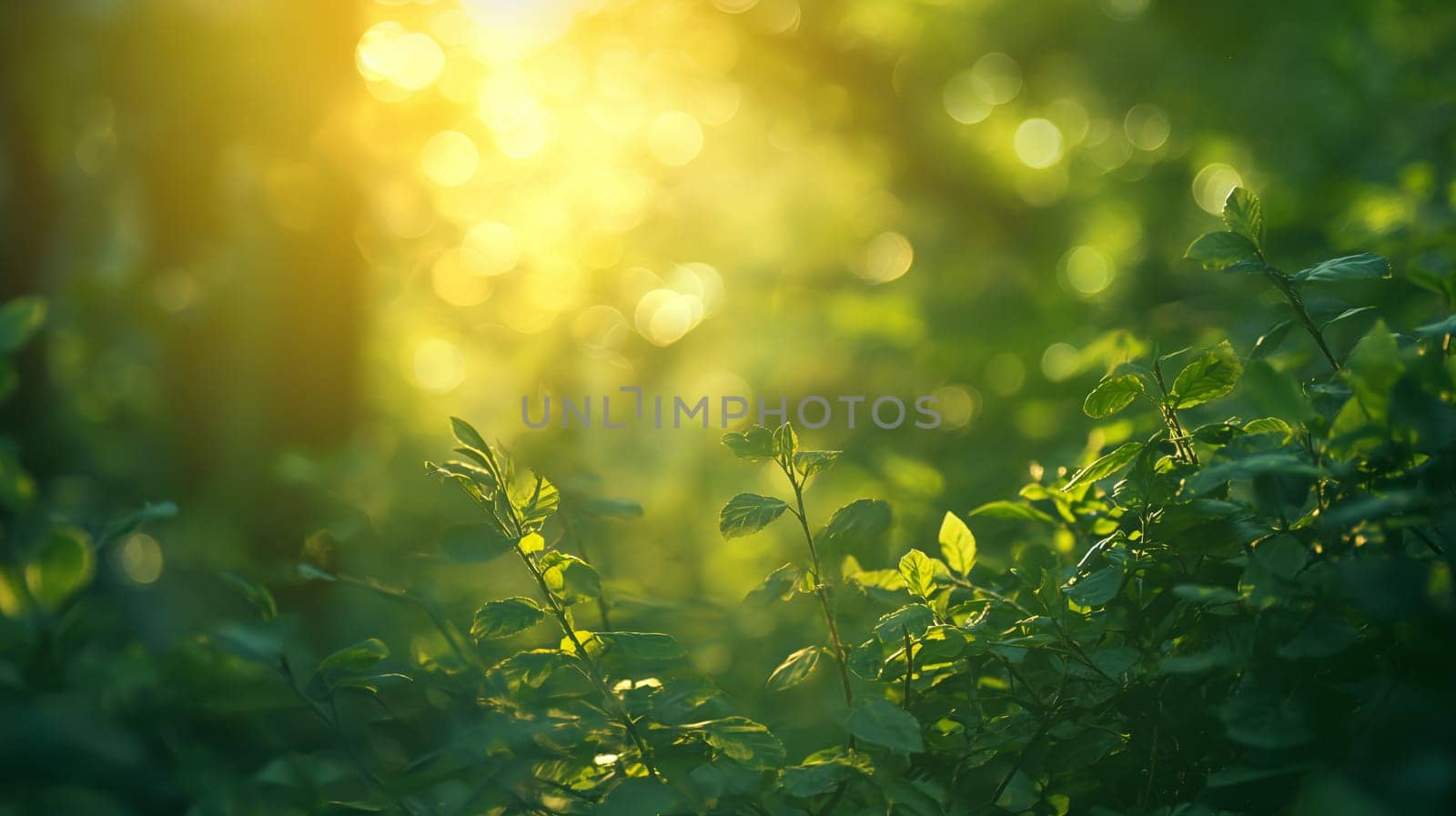 Sunlight Filtering Through Fresh Spring Leaves at Dawn by chrisroll