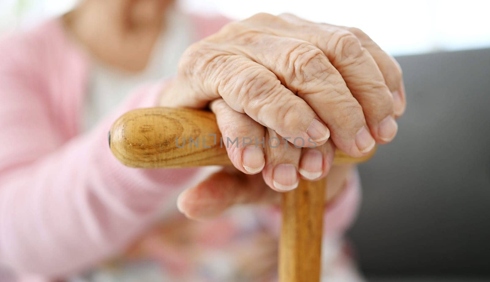 Hands Of Old Woman With Cane by GekaSkr