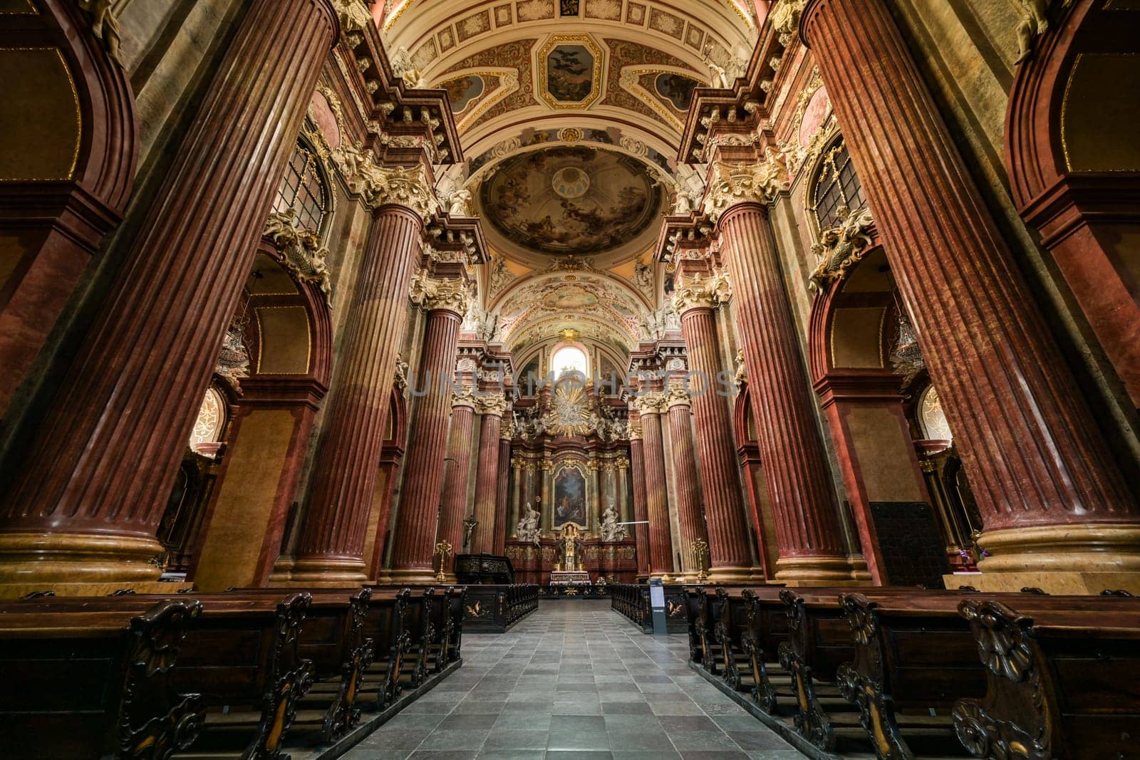 Interior Of Archcathedral Basilica Of St. Peter And St. Paul In Poznan Showcases Stunning Architecture And Design