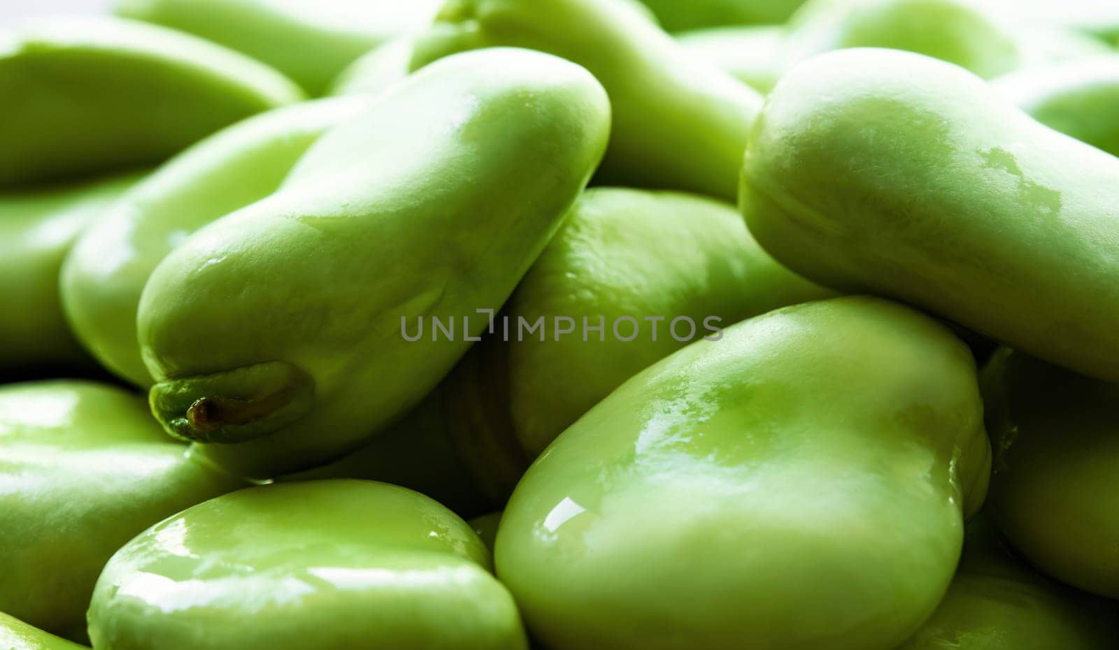 Green raw soy beans macro closeup view