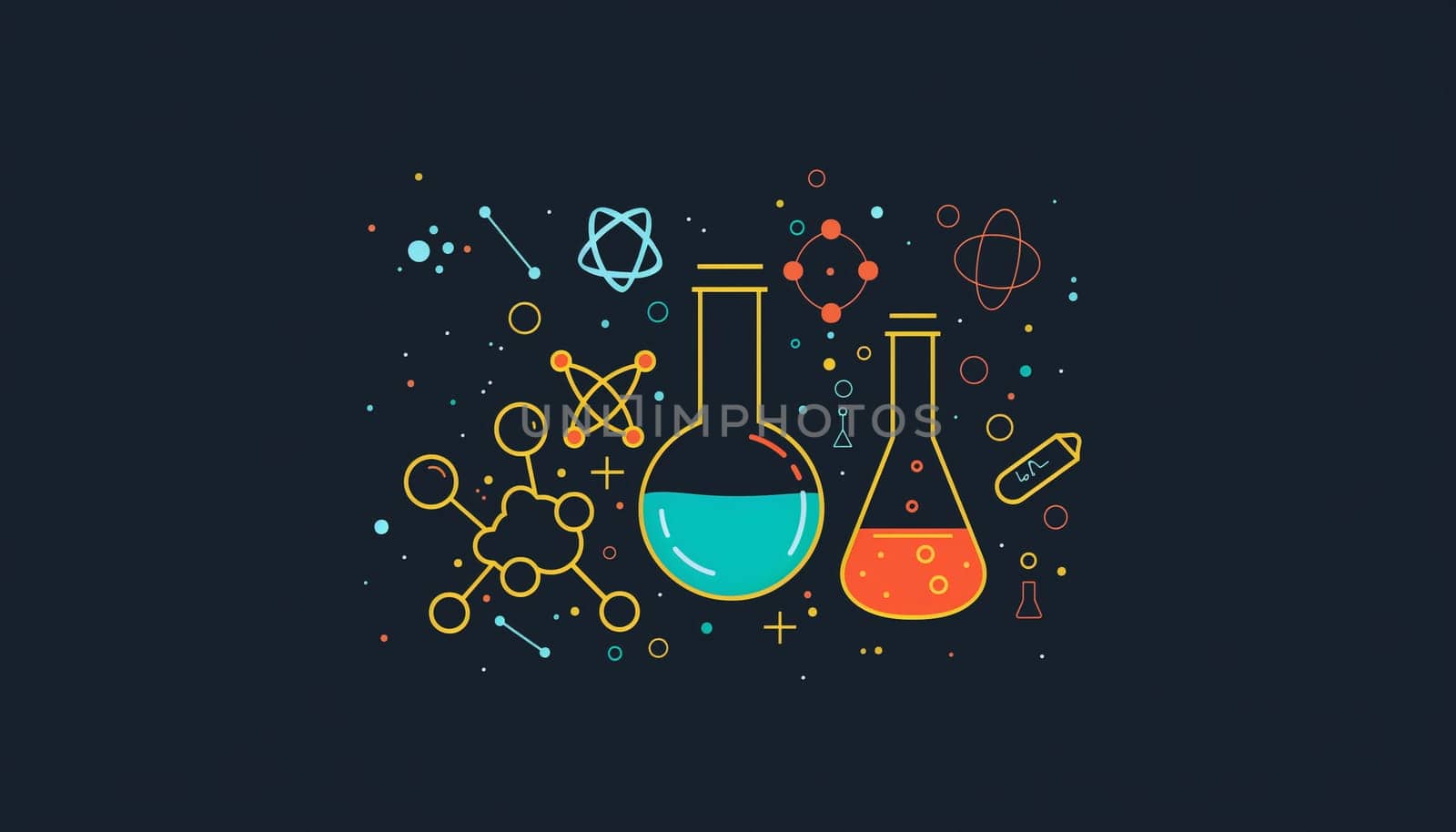 Professional and sophisticated graphics depicting scientific discoveries and achievements in the field of science and medicine