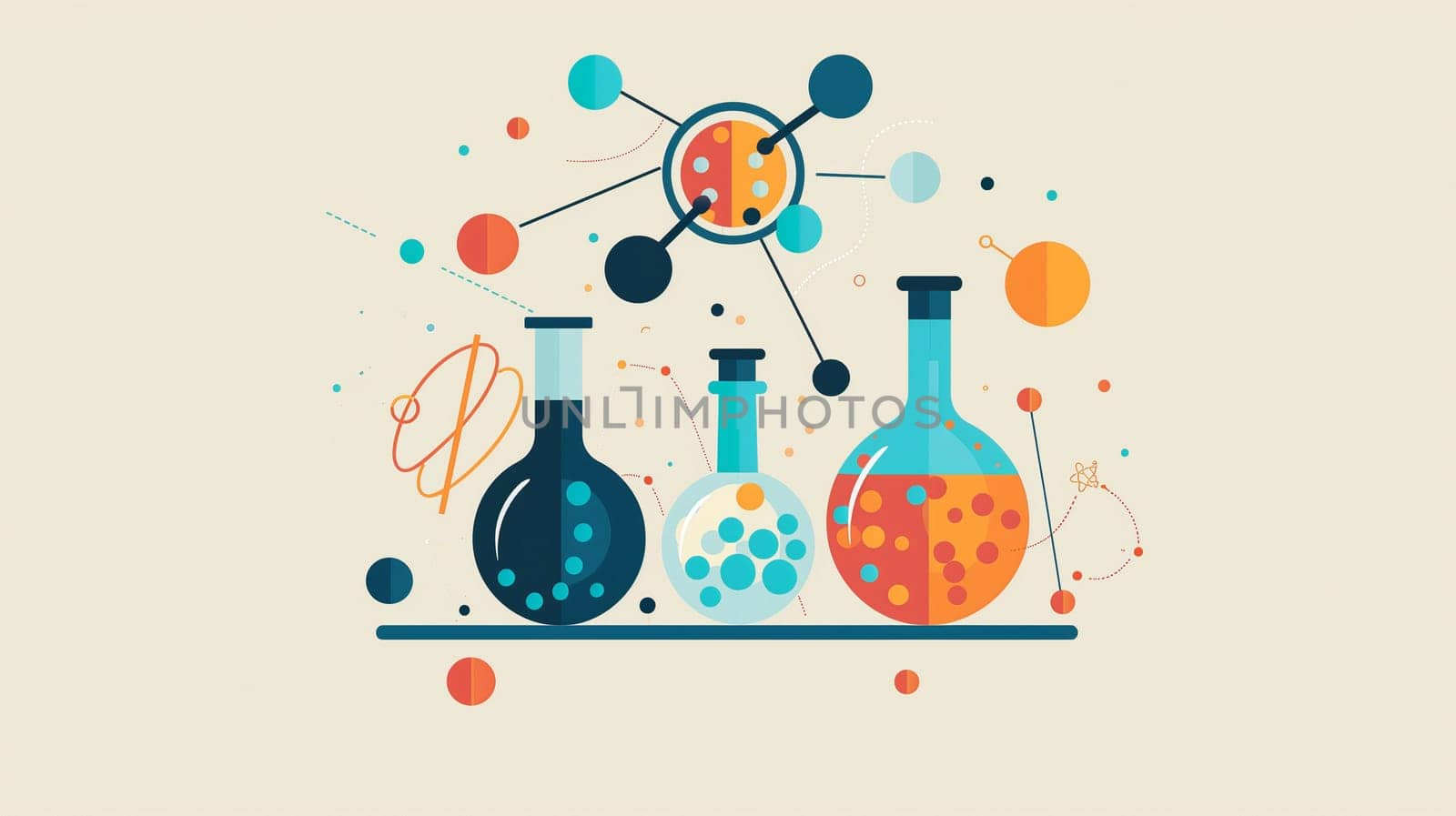 Professional and sophisticated graphics depicting scientific discoveries and achievements in the field of science and medicine