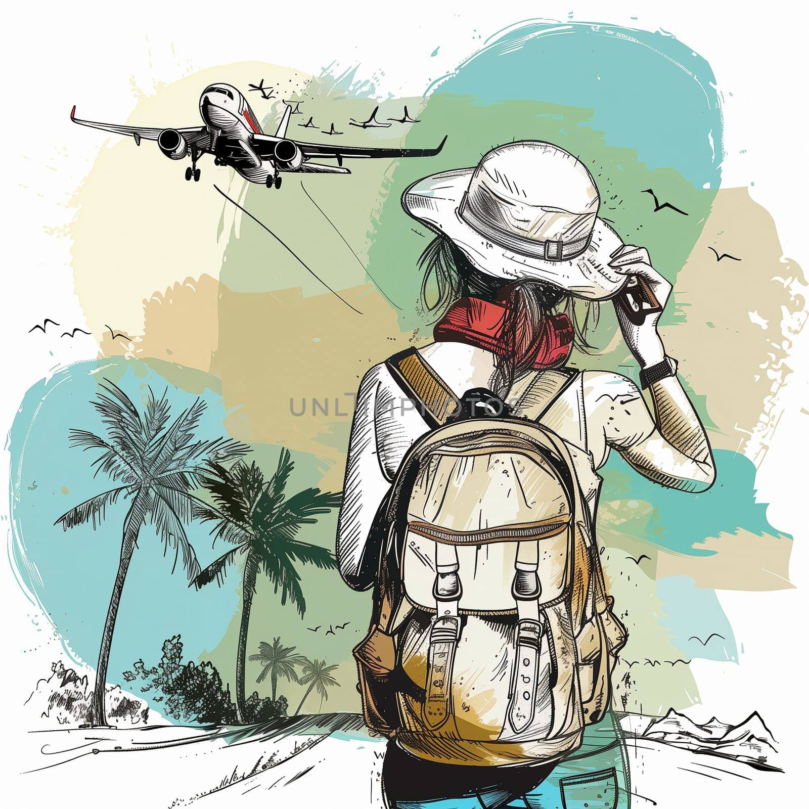 Lovely sketch of tourism. High quality illustration