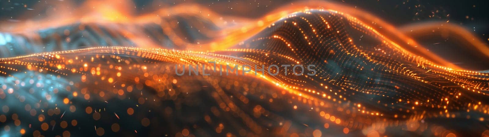 Colorful abstract 3d background with microparticles and waves by NeuroSky