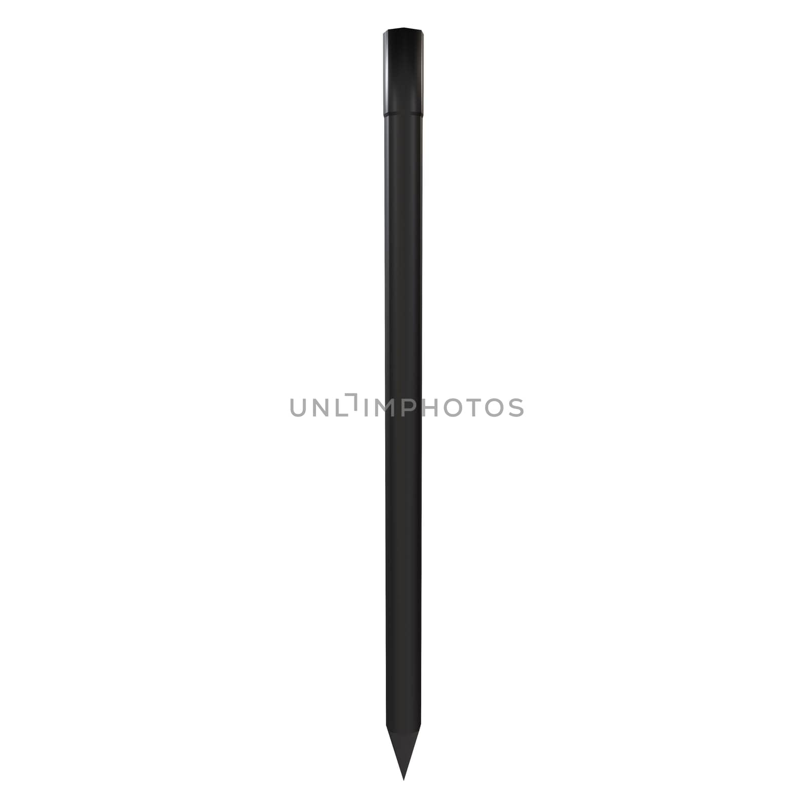 Black Pencil isolated on white background. High quality 3d illustration