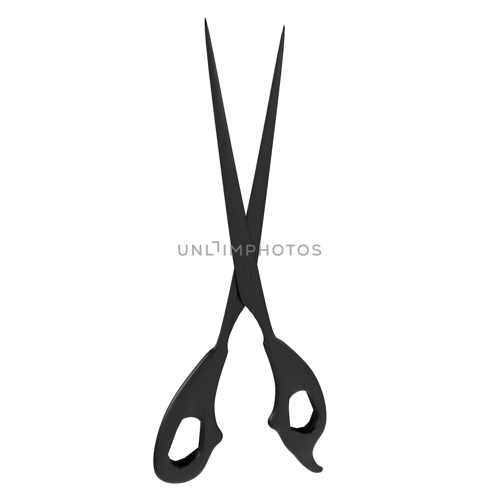 Black Scissors isolated on white background. High quality 3d illustration