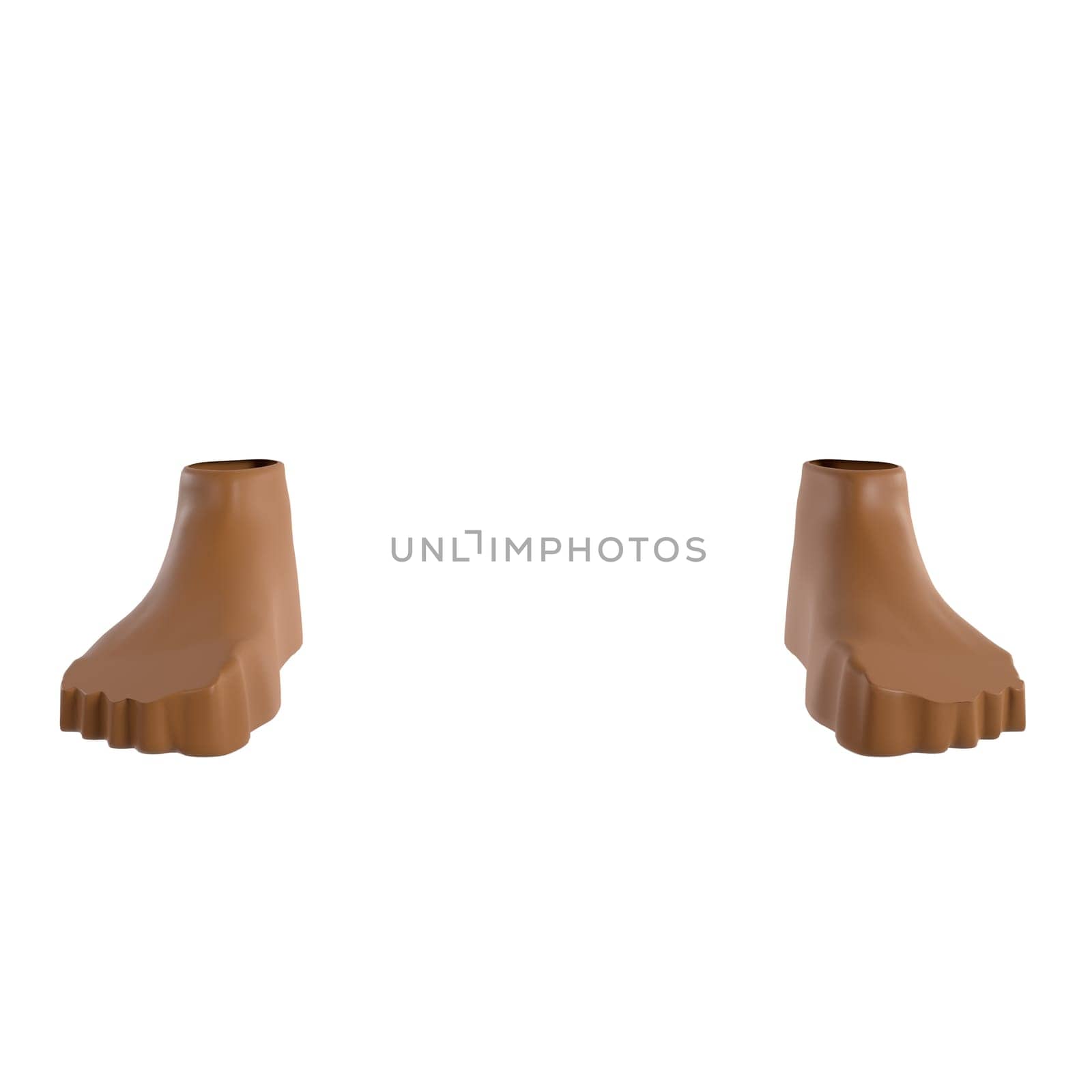 Leather Foot isolated on white background. High quality 3d illustration