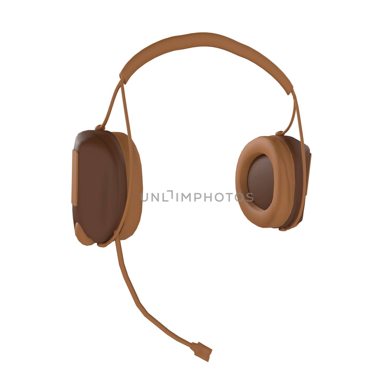 Military Headset isolated on white background. High quality 3d illustration