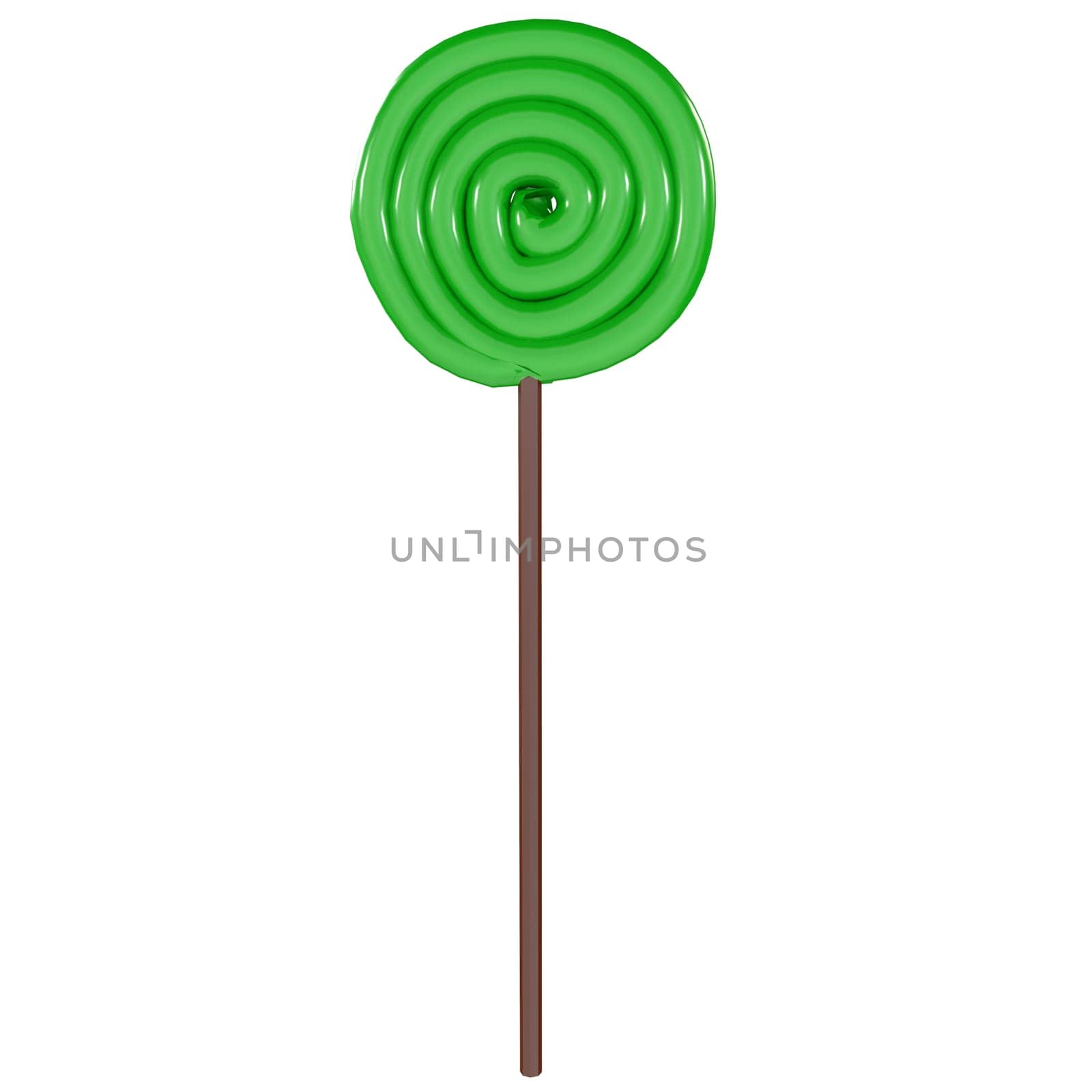 Green Lollypop isolated on white background. High quality 3d illustration