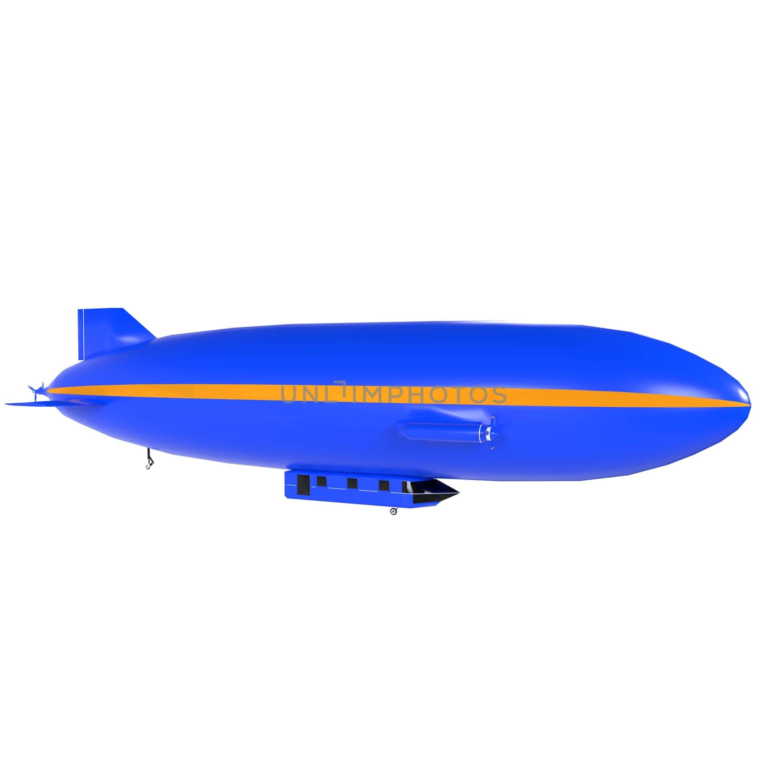 Blue Airship isolated on white background by gadreel