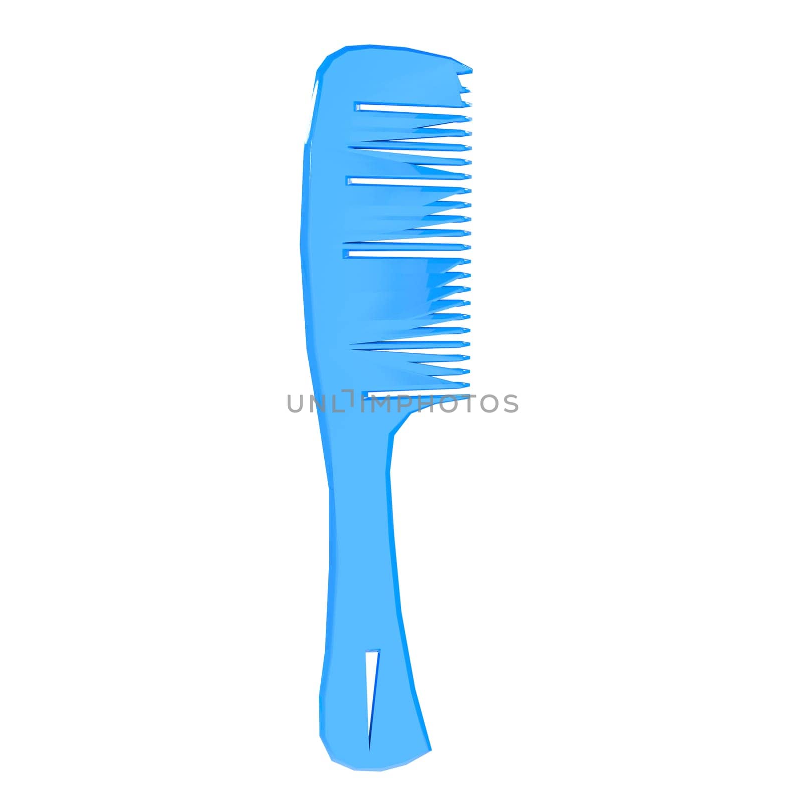 Blue Comb isolated on white background by gadreel