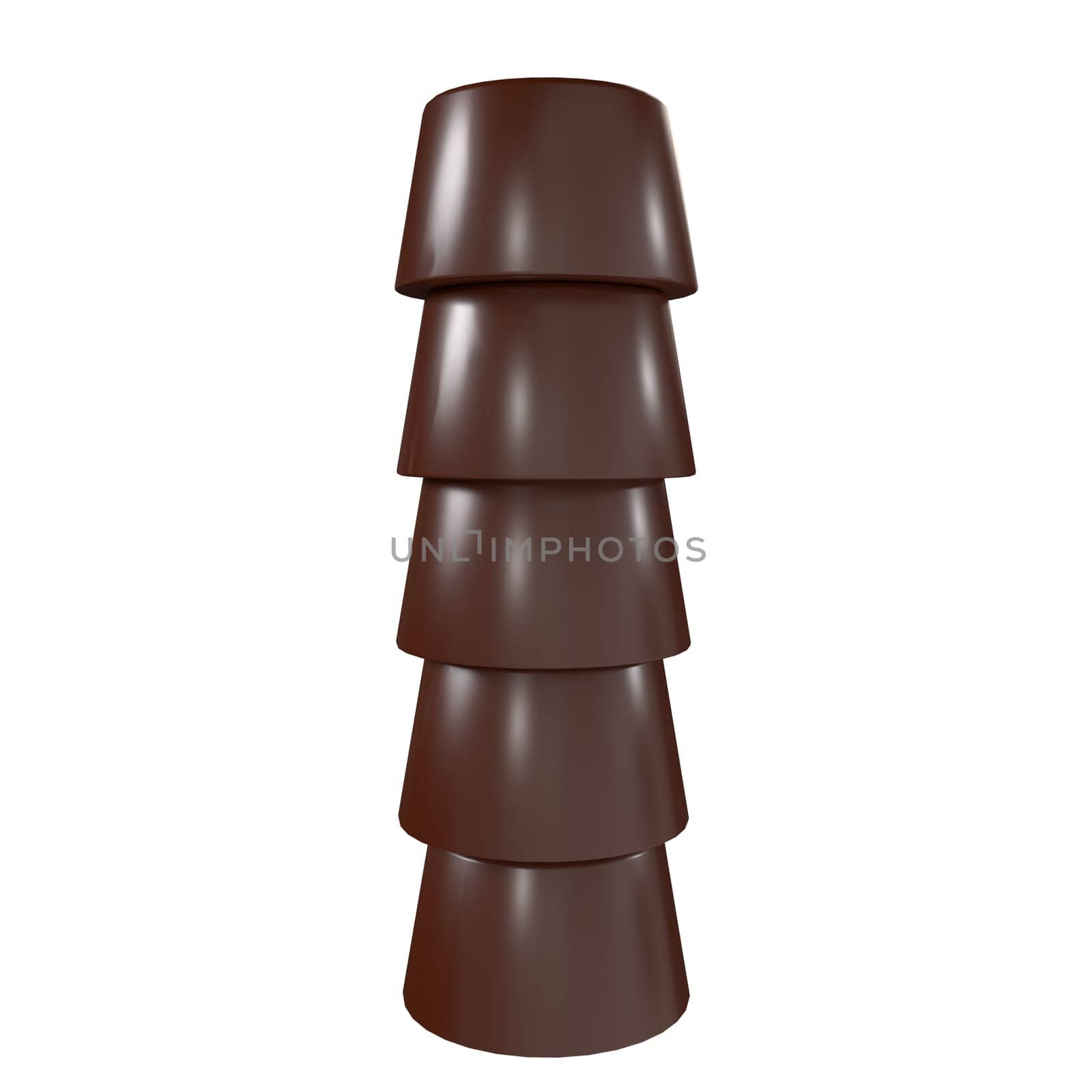 Chocolate isolated on white background. High quality 3d illustration