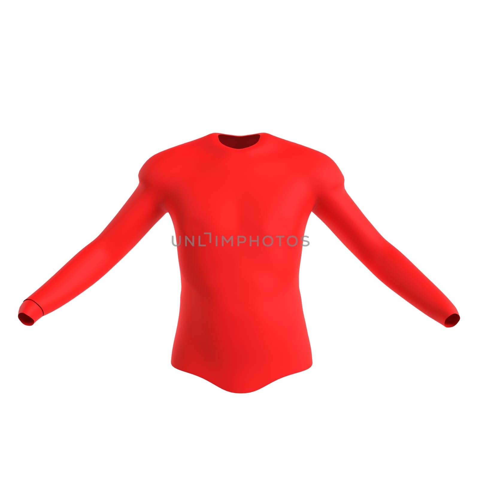 Red Shirt isolated on white background. High quality 3d illustration