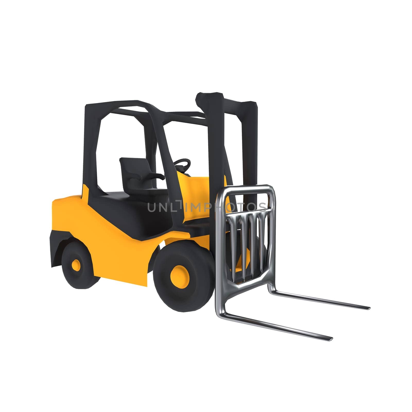 Forklift isolated on white background by gadreel