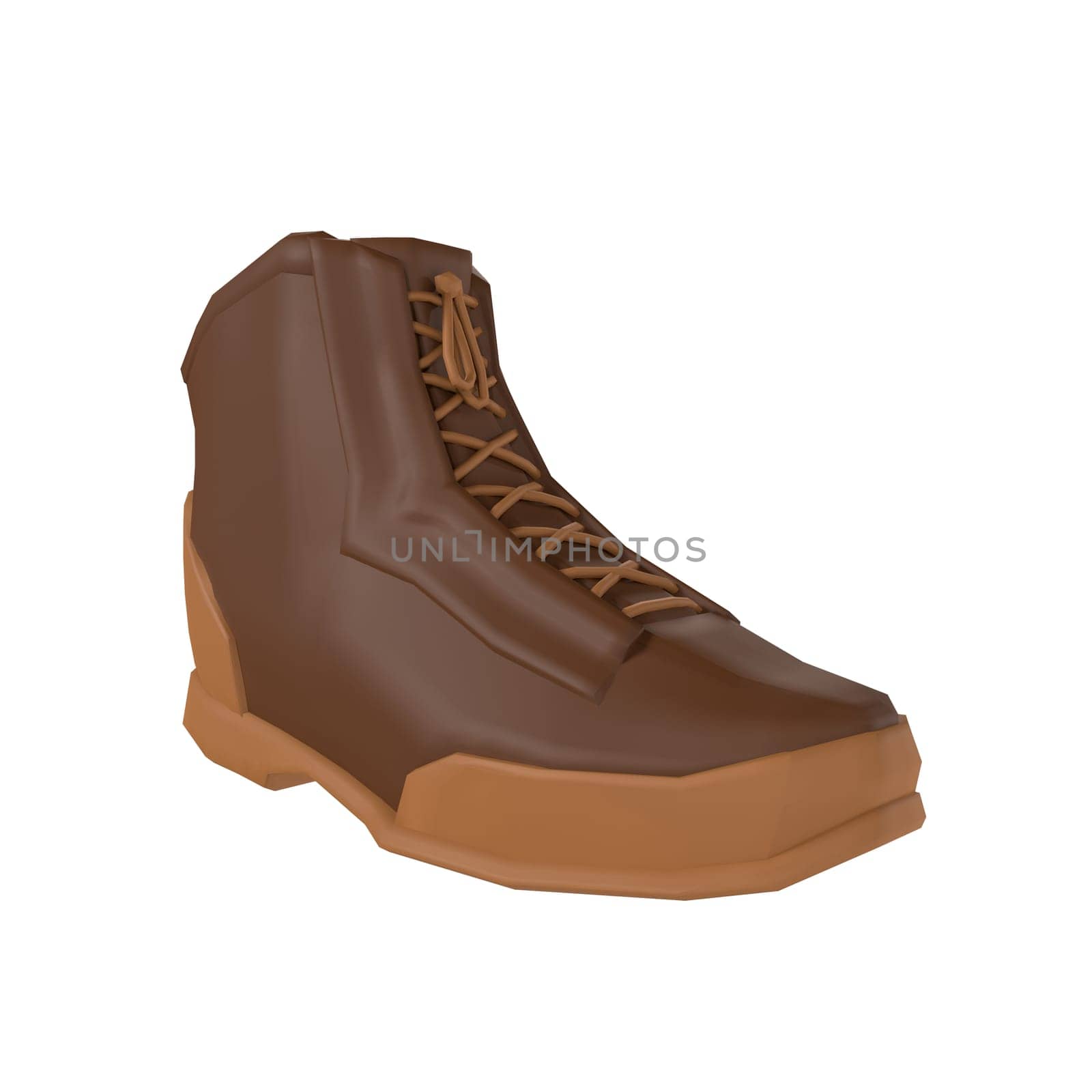 Military Boot isolated on white background. High quality 3d illustration
