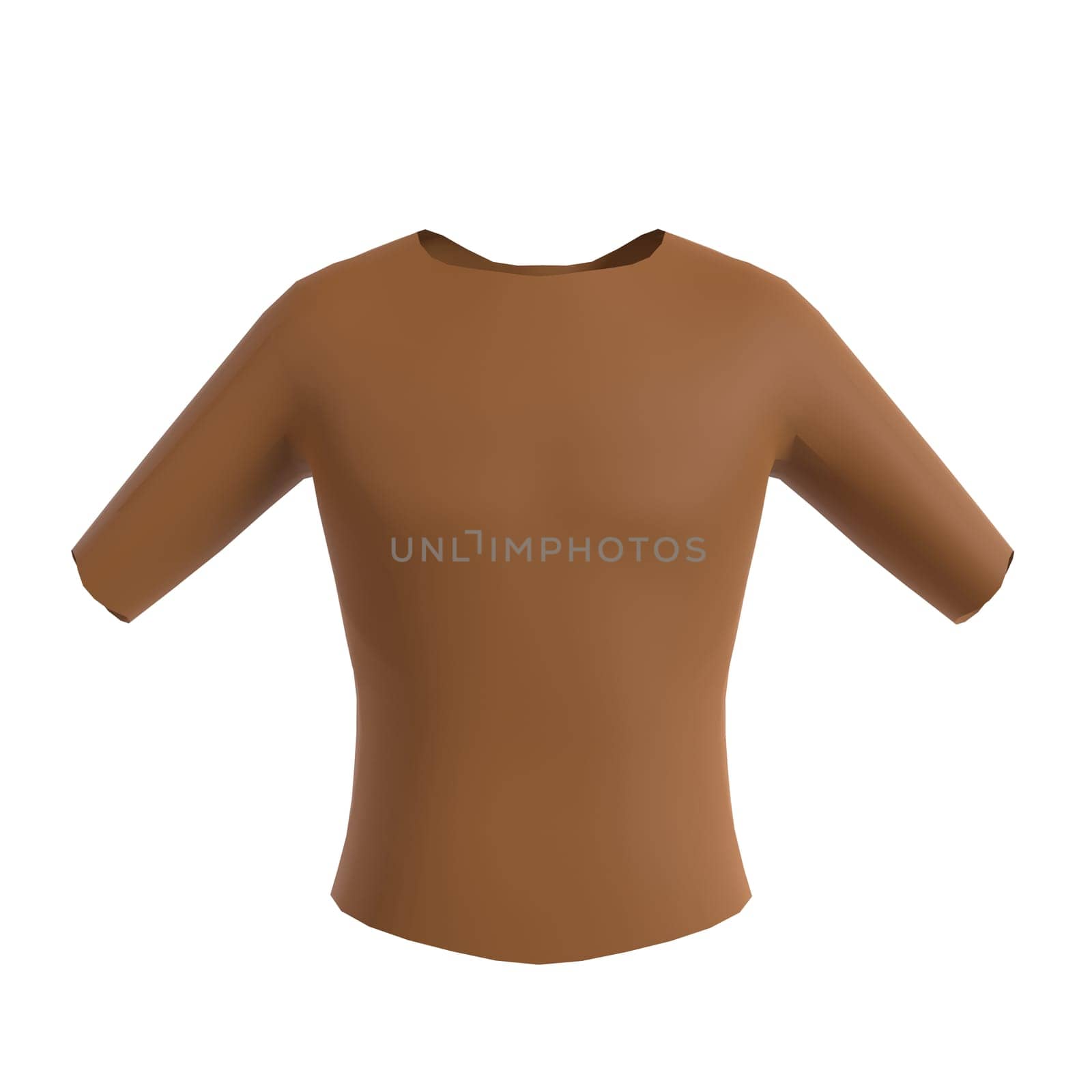 Brown Shirt isolated on white background. High quality 3d illustration