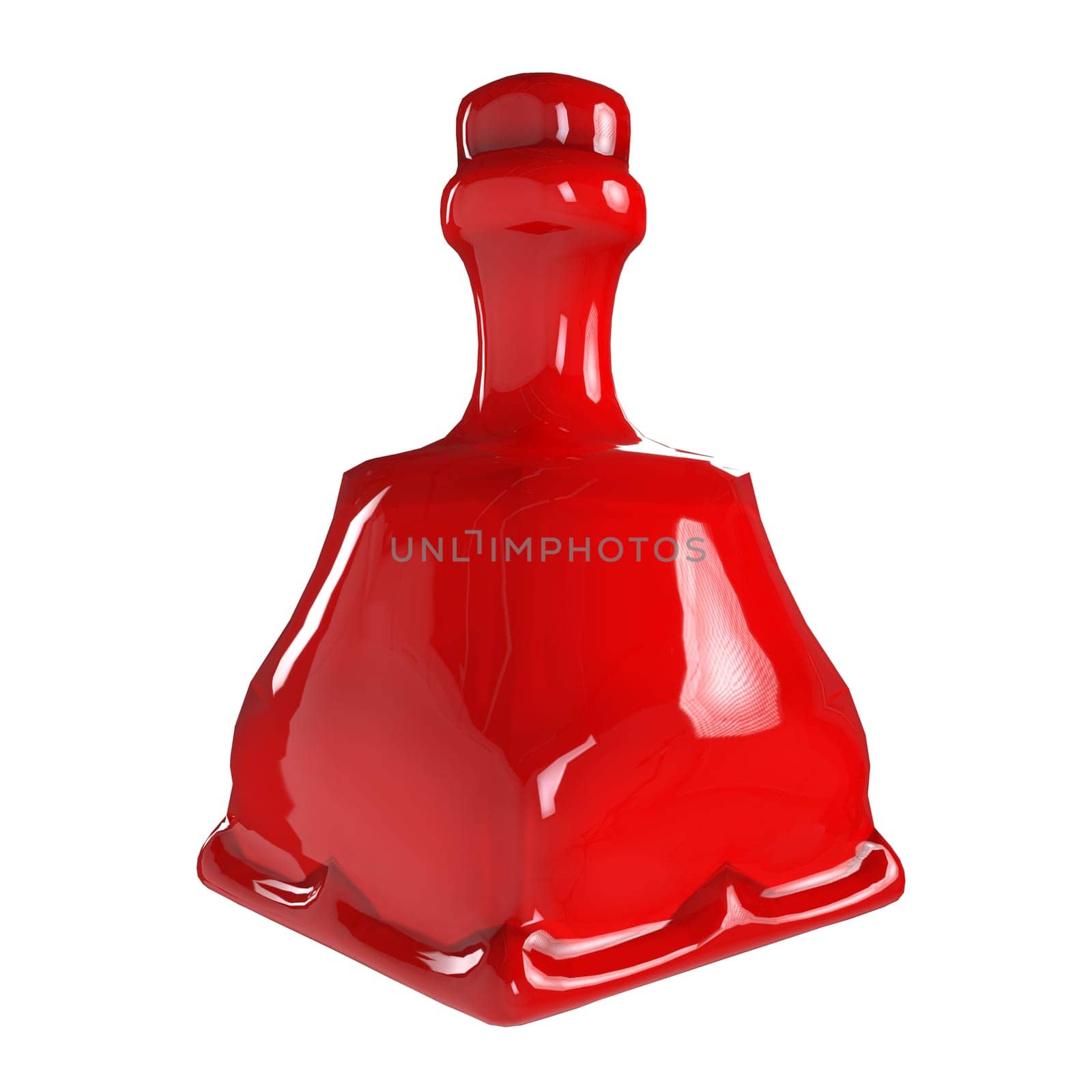 Red Potion isolated on white background. High quality 3d illustration