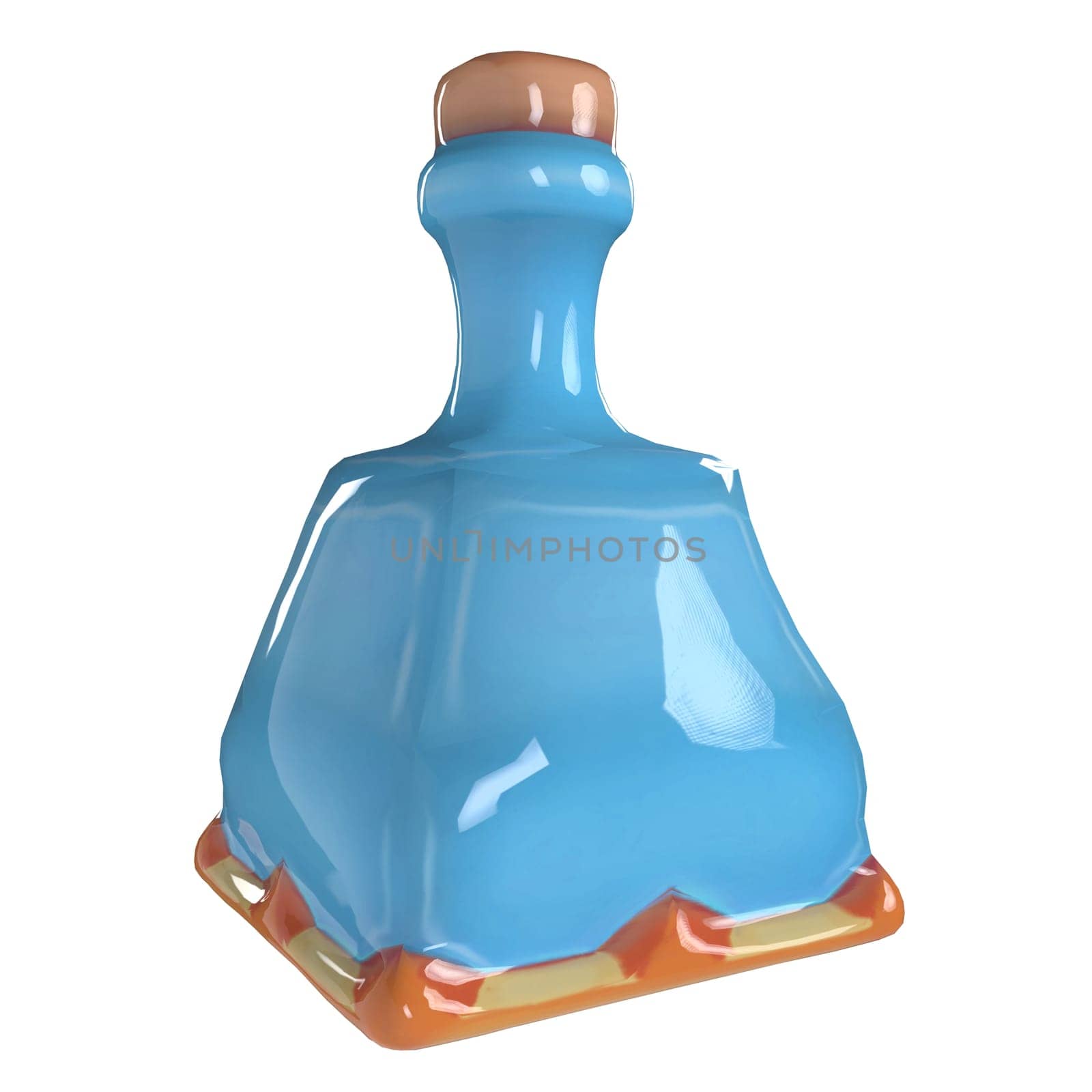 Blue Potion isolated on white background. High quality 3d illustration