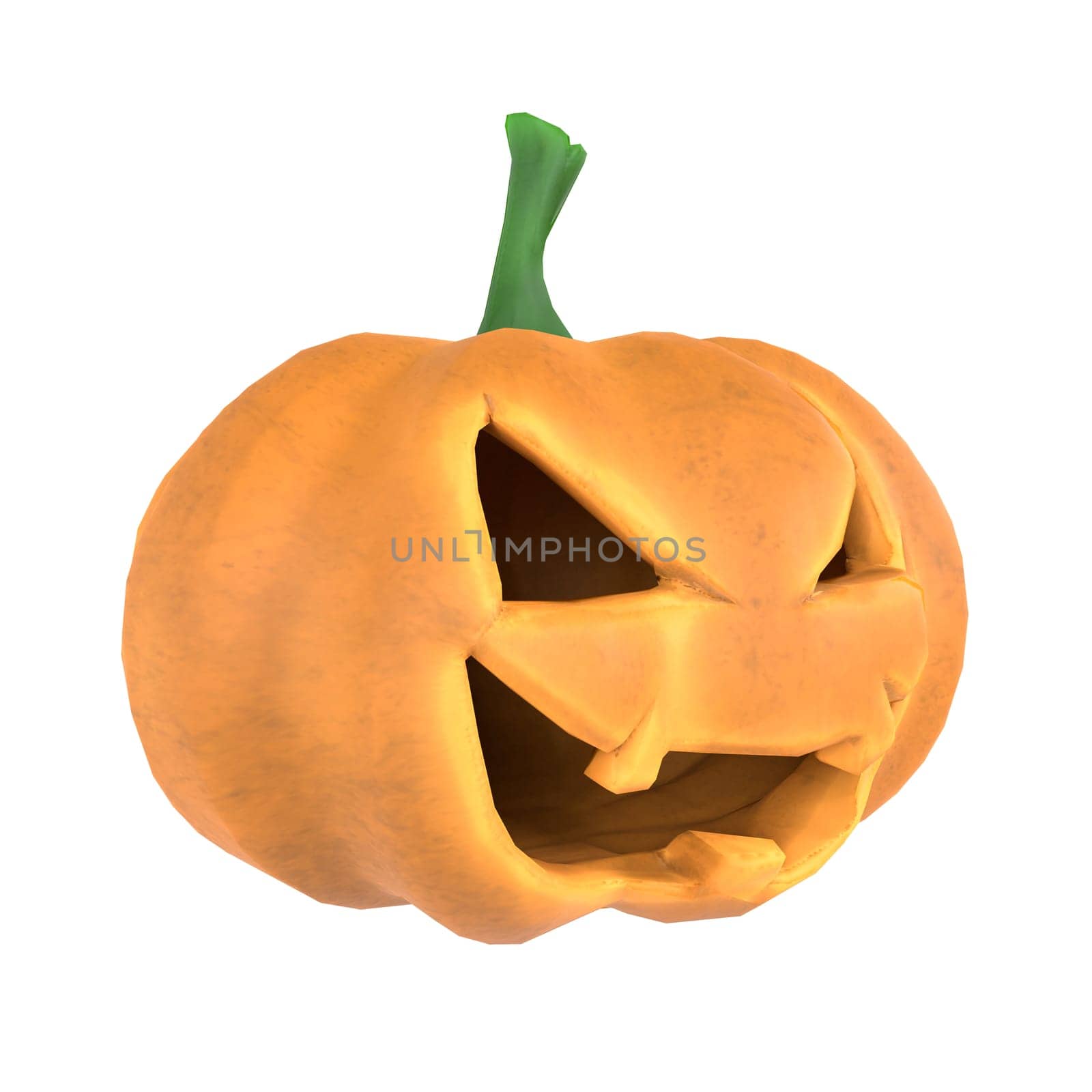 Hallowen Pumpkin isolated on white background. High quality 3d illustration
