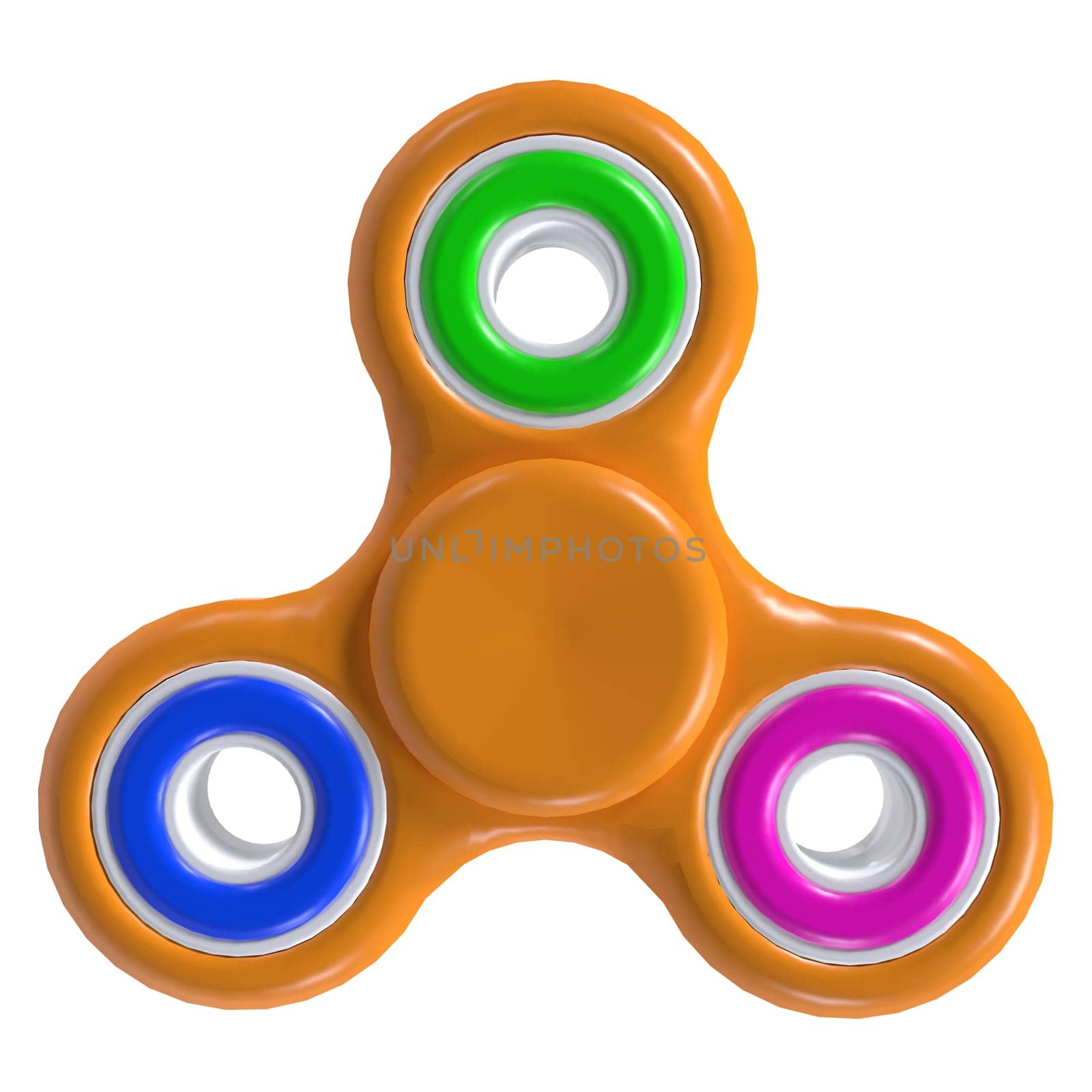 Colorful Spinner isolated on white background. High quality 3d illustration